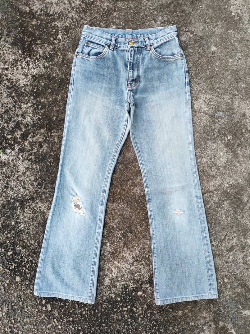 Jean × Vintage × Wrangler FLARE VINTAGE WRANGLER FADED JEANS DENIM PANTS Size US 28 / EU 44 - 1 Thumbnail