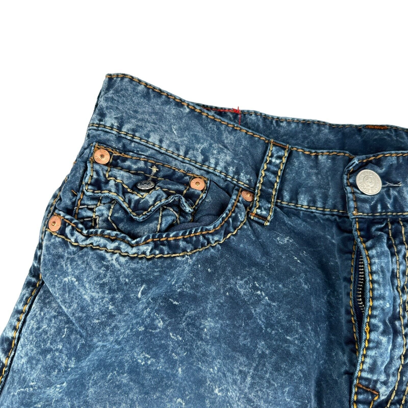 True Religion True Religion Straight Jeans Mens 36 Acid Wash Denim Tie Dye Size US 36 / EU 52 - 4 Thumbnail