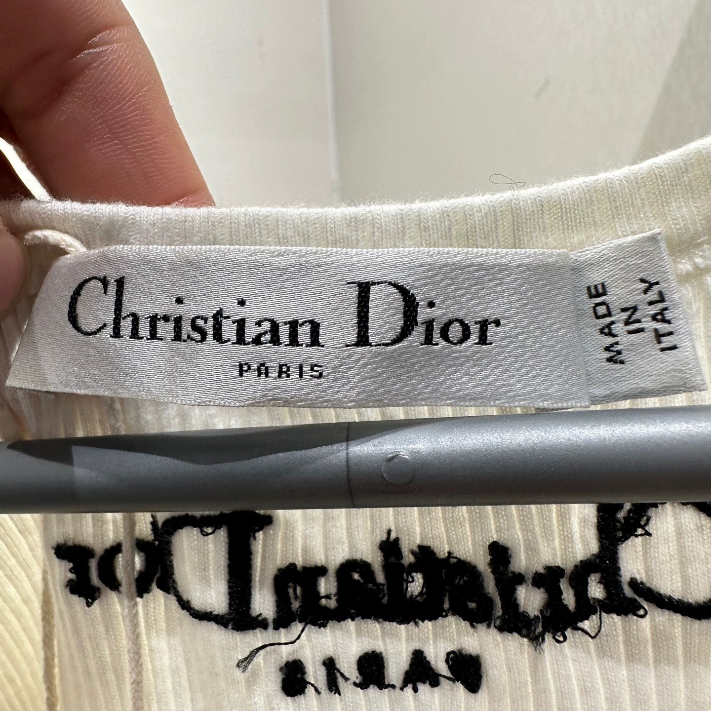 Christian Dior Monsieur Dior feb312 Bumblebee CD embroidered cotton tank top Size XS / US 0-2 / IT 36-38 - 3 Thumbnail