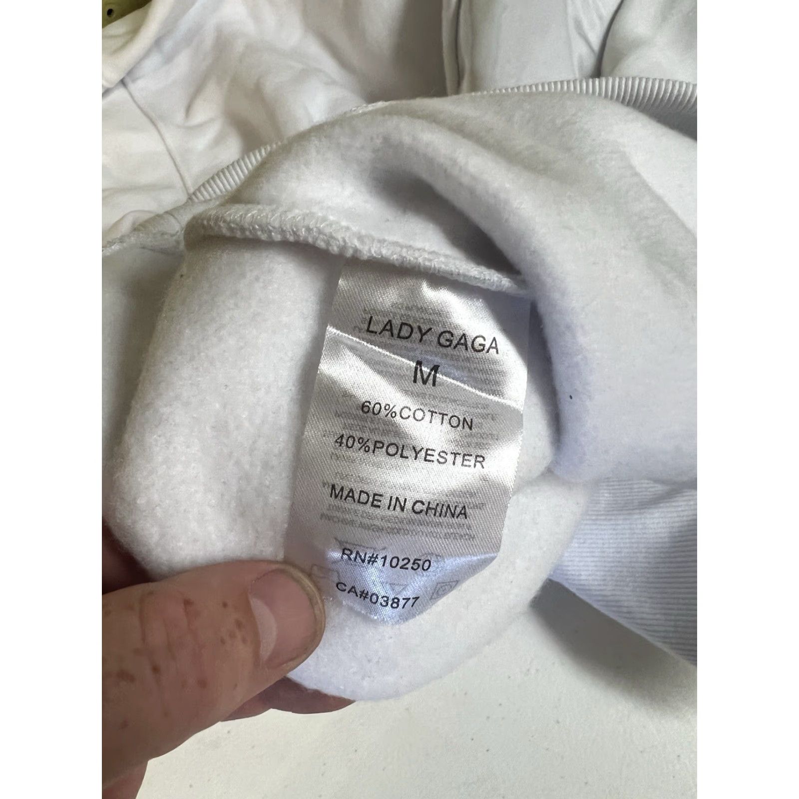 Vintage Lady Gaga Hoodie Sweatshirt fleece Oversized White Cotton Blend Crew Neck Logo Women M Pullover Activewear Size M / US 6-8 / IT 42-44 - 4 Thumbnail