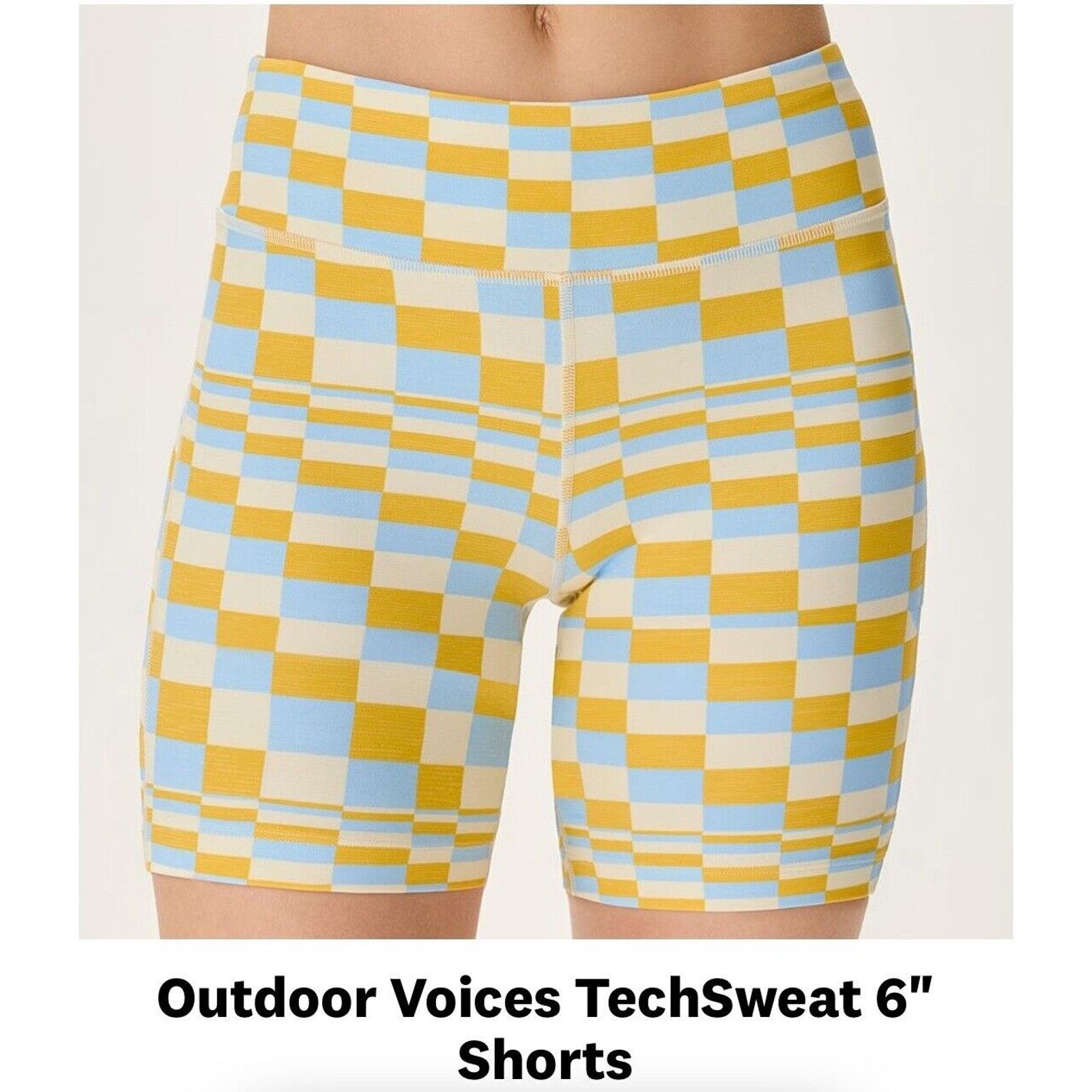 Outdoor Voices Outdoor Voices Yellow Tech Sweat TechSweat 6” Biker Shorts S Size 25" / US 0 / IT 36 - 2 Thumbnail