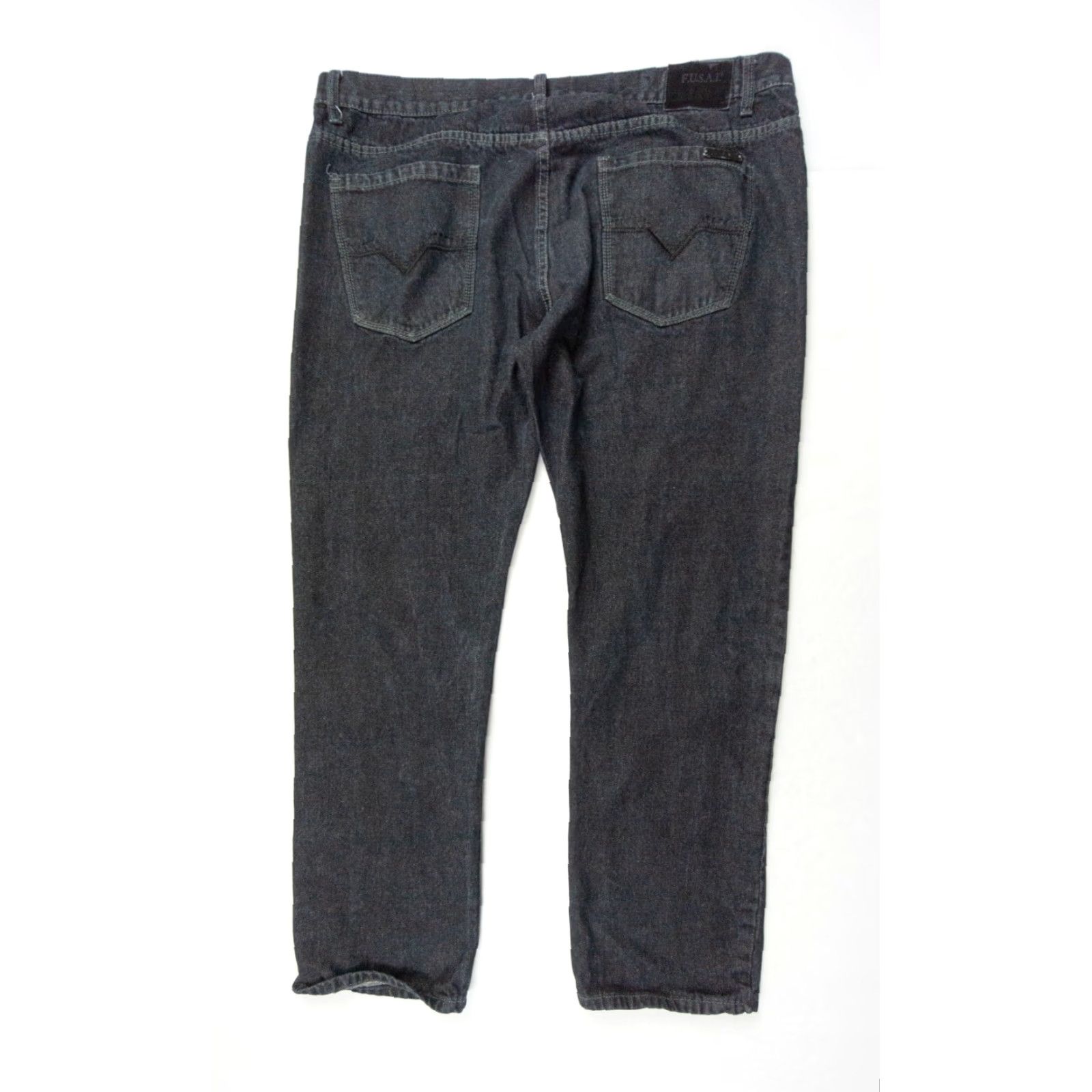 Denime VINTAGE FUSAI Jeans Men 5-Pocket Denim Pants 44x33 Black Wide-Leg Y2K Mens 44x33 Size US 44 / EU 60 - 4 Thumbnail