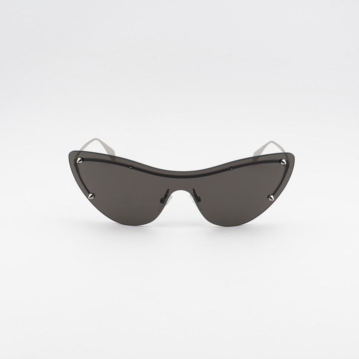Alexander McQueen Alexander McQueen AM0413S 007 Sunglasses Silver Shield Frame Size ONE SIZE - 6 Thumbnail