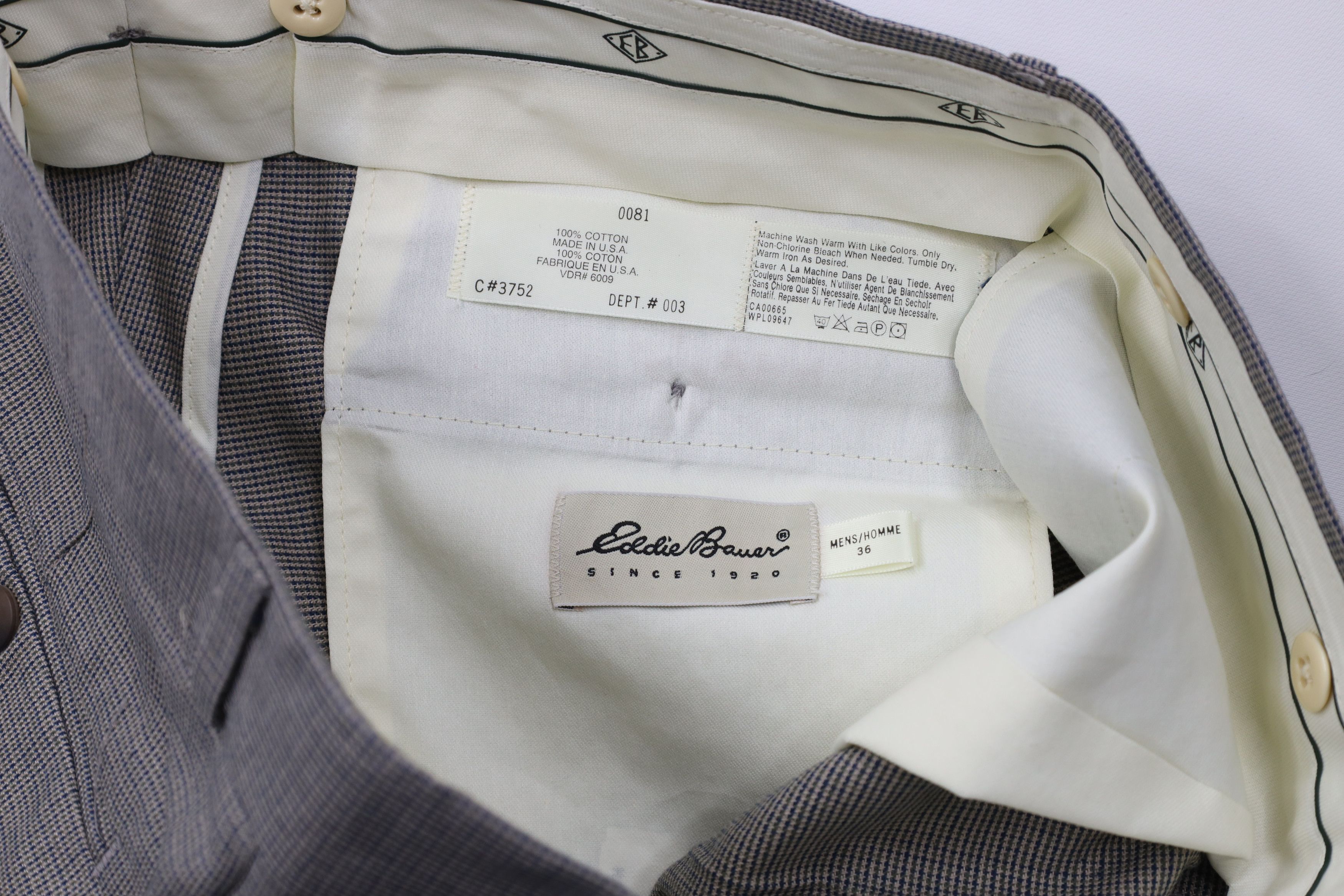 Eddie Bauer Vintage 90s Eddie Bauer Wide Leg Chino Pants Houndstooth USA Size US 36 / EU 52 - 9 Thumbnail