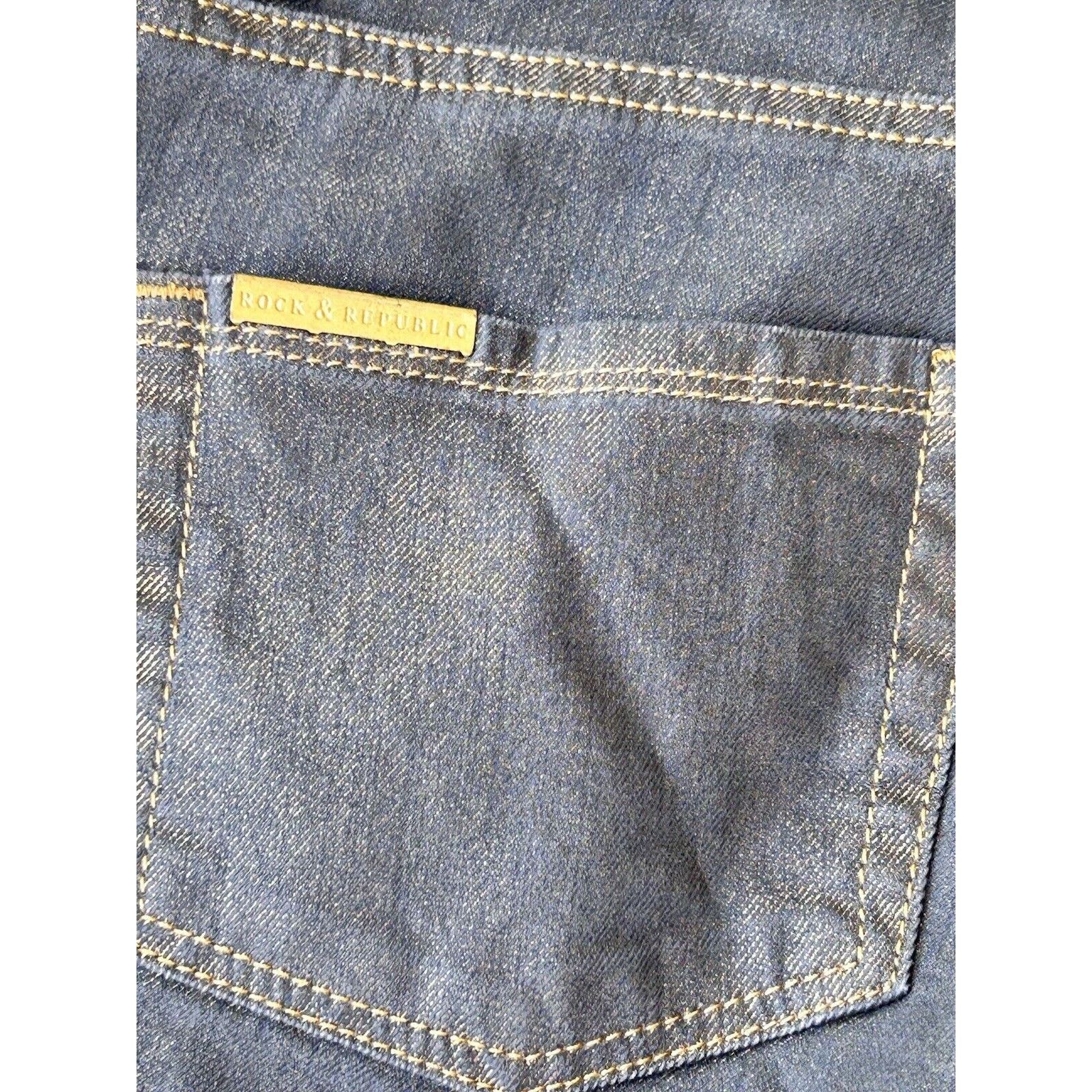 Rock & Republic Rock & Republic Skinny Gray and GOLD METALLIC Jeans Size 4 Size 27" / US 4 / IT 40 - 5 Thumbnail
