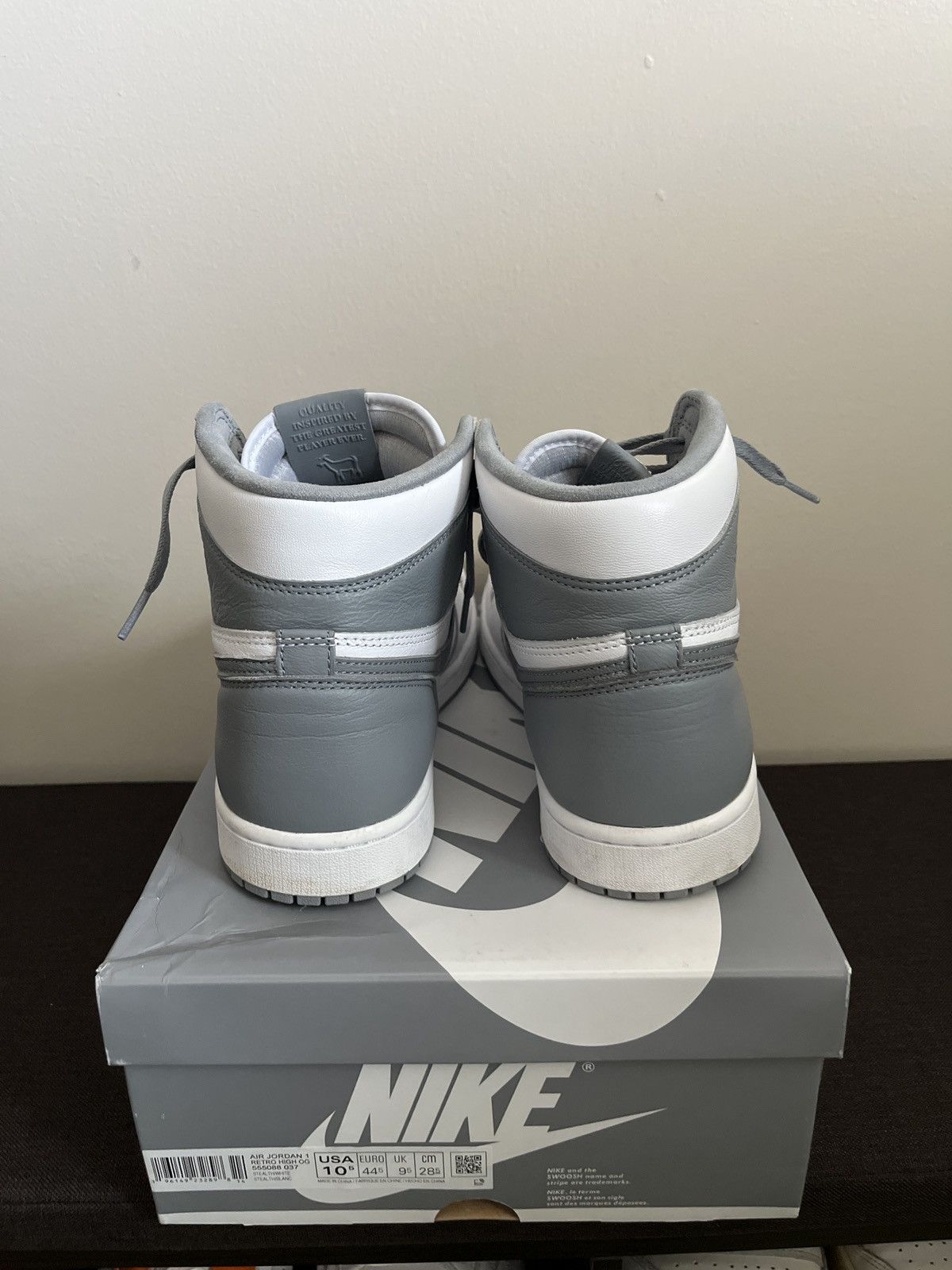Jordan Brand × Nike Jordan 1 High Stealth White Size US 10.5 / EU 43-44 - 4 Thumbnail