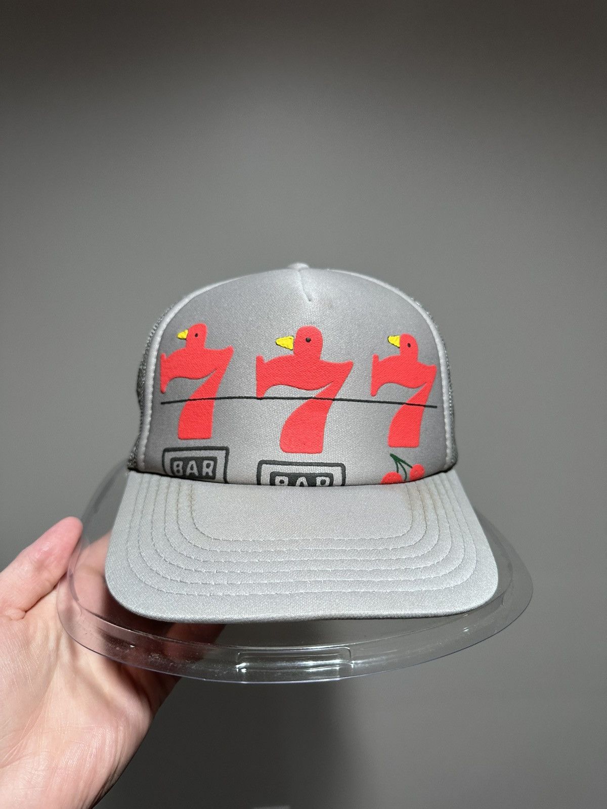 Kapital Kapital OG Lucky Battery Bird 777 Lottery Grey Trucker Hat Size ONE SIZE - 13 Thumbnail