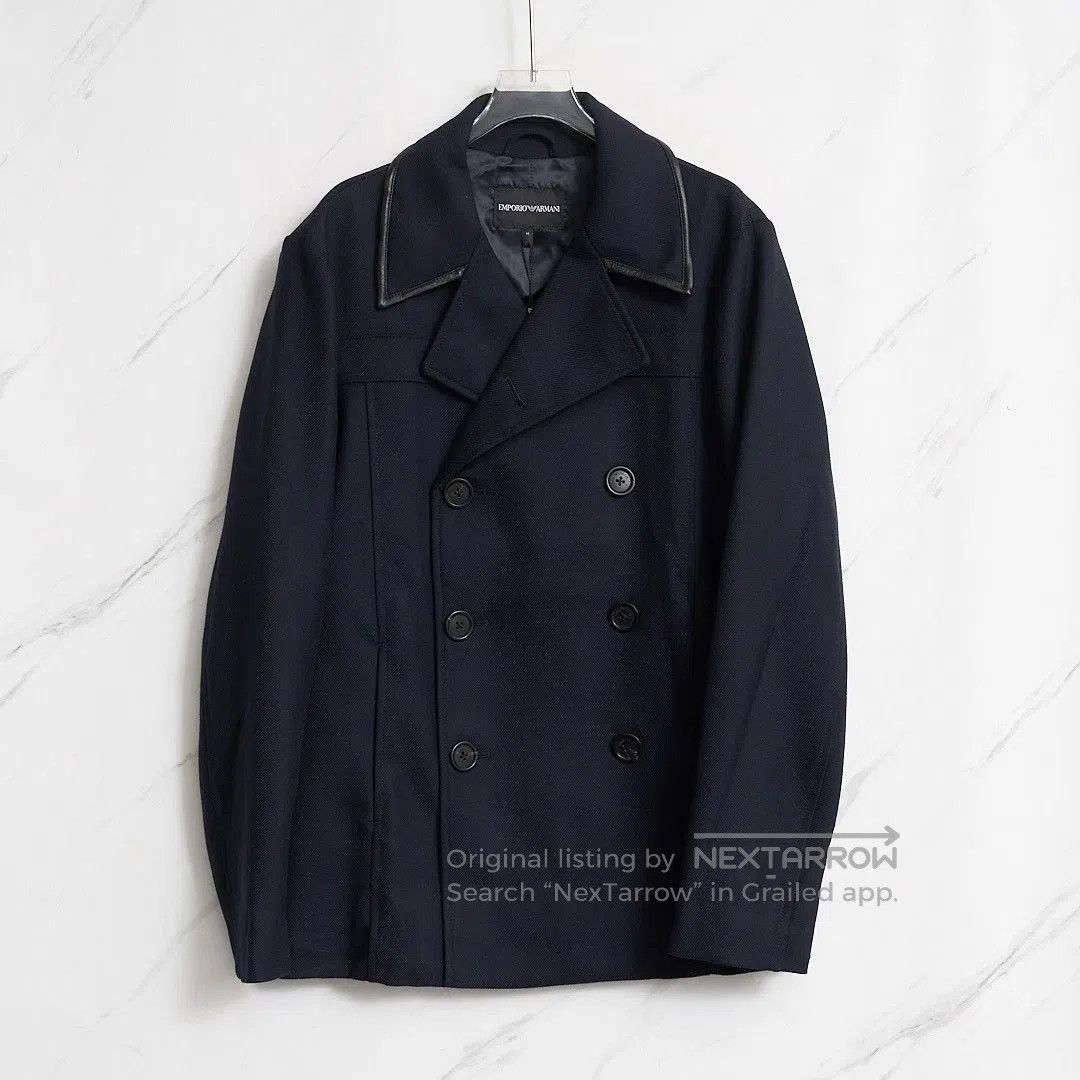 Emporio Armani Emporio Armani Men's Navy Double-Breasted Coat. Size US L / EU 52-54 / 3 - 1 Thumbnail