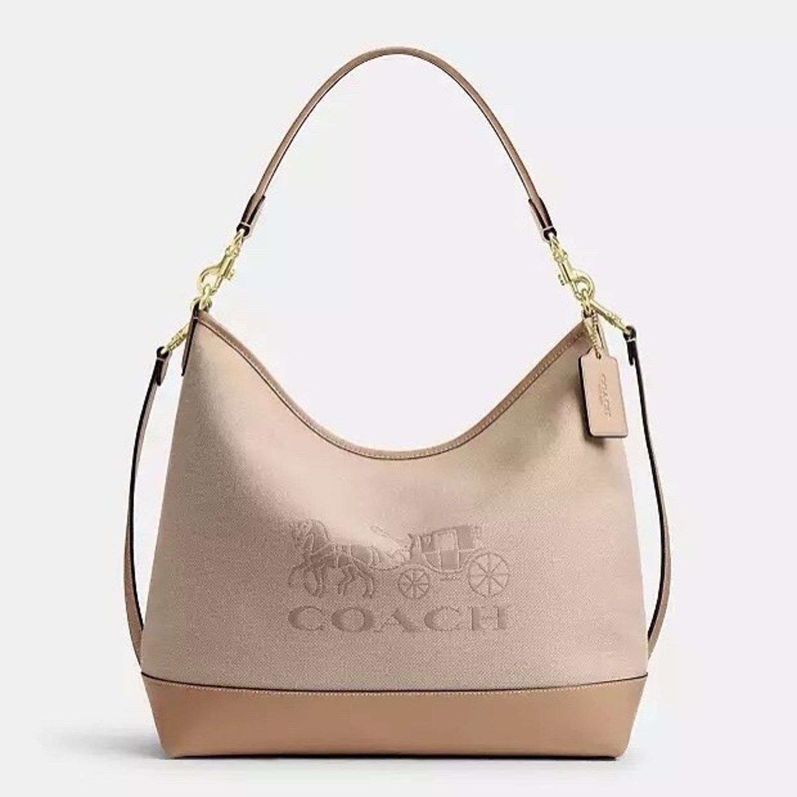 Coach NWT Coach Laurel Large Shoulder Bag CAK92 Dark Natural Size ONE SIZE - 6 Thumbnail