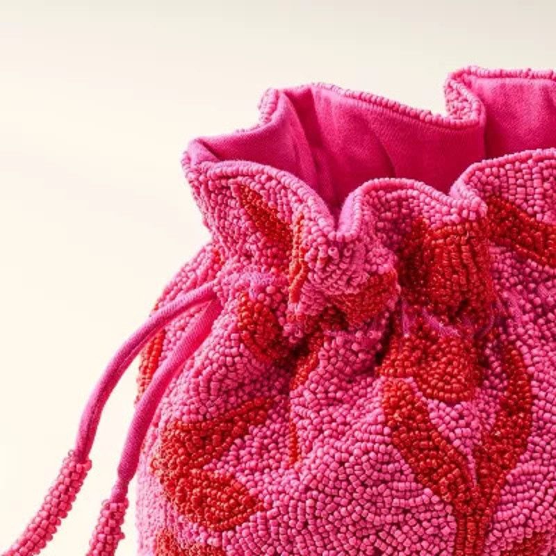 Kate Spade NWT Kate Spade x Target Beaded Floral Bucket Bag Drawstring Size ONE SIZE - 2 Thumbnail