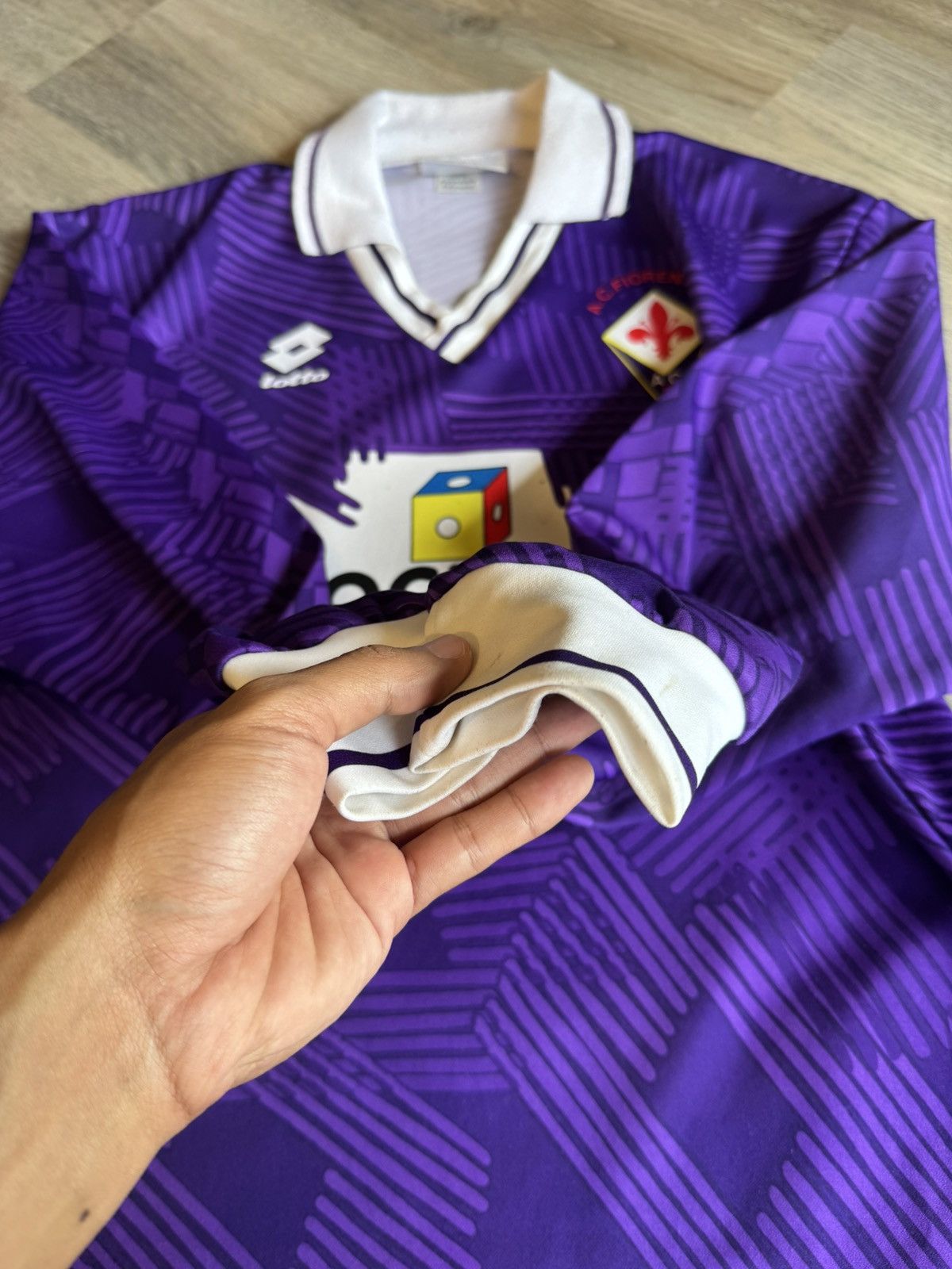 Lotto Sport FIORENTINA 1991-1992 HOME SOCCER LONGSLEVE JERSEY BY LOTTO Size US M / EU 48-50 / 2 - 4 Thumbnail