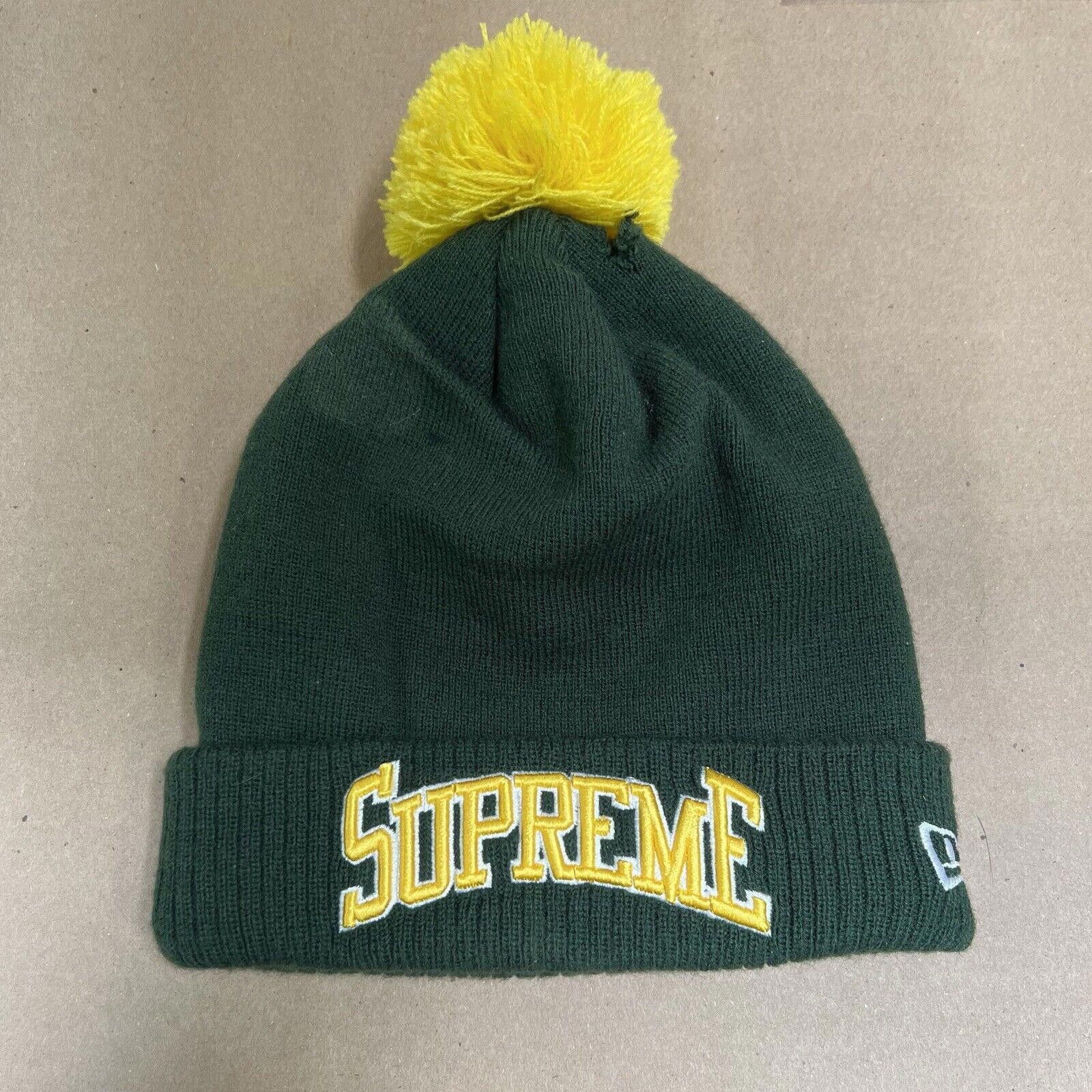 Supreme FW12 Supreme New Era FTP Pom-Pom Beanie Green Yellow 2012 Size ONE SIZE - 1 Thumbnail