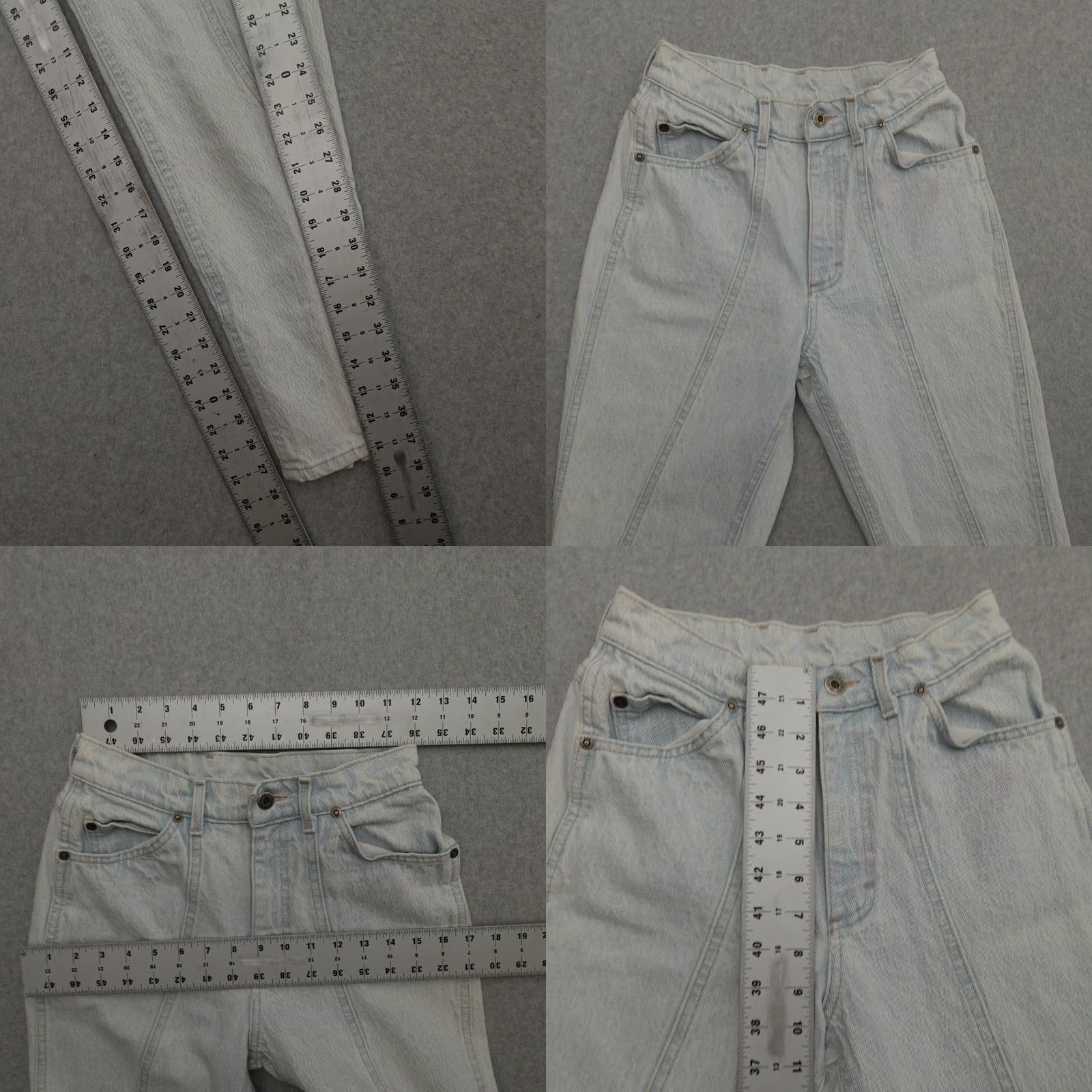 Lee Vtg Lee Jeans Pants Denim Acid Wash Tapered Womens Juniors 7 (7X28) *SEE PICS Size 28" / US 6 / IT 42 - 8 Thumbnail
