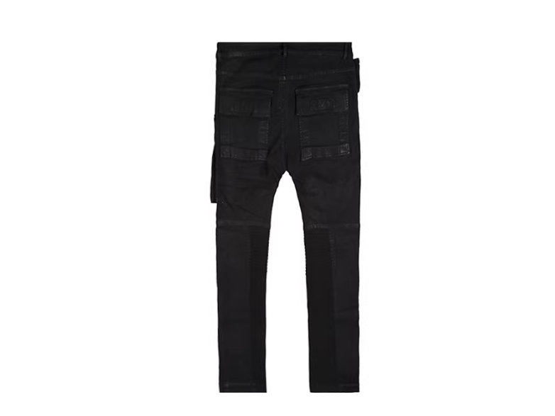 Rick Owens Drkshdw Rick Owens Men's Black Coated Cargo Skinny Jeans Size US 28 / EU 44 - 3 Thumbnail