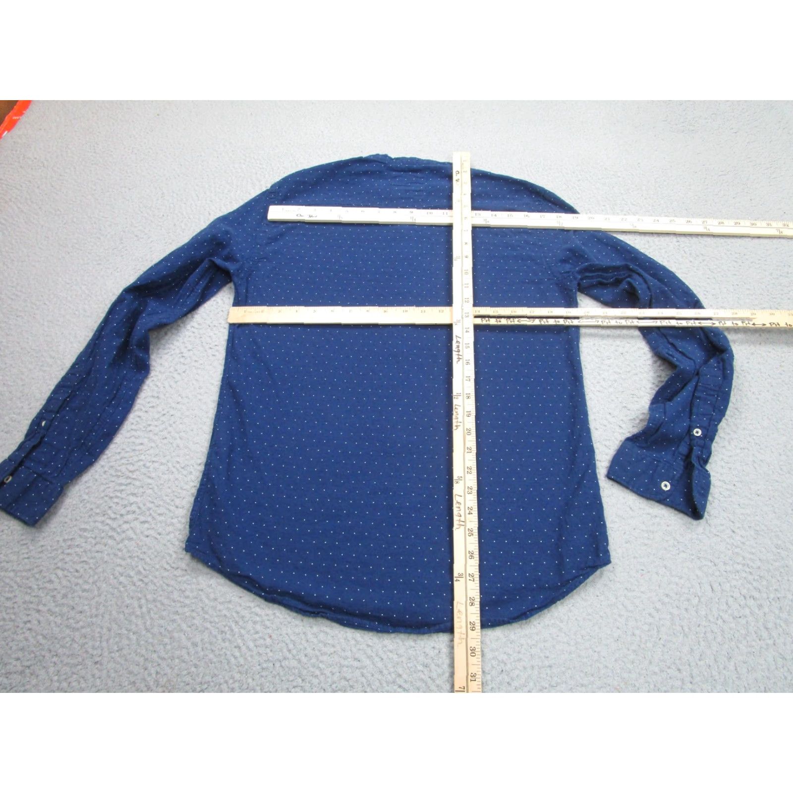 Zara Zara Shirt Mens Medium Blue Dot Relaxed Fit Cotton Linen Band Collar Casual Size US M / EU 48-50 / 2 - 7 Thumbnail