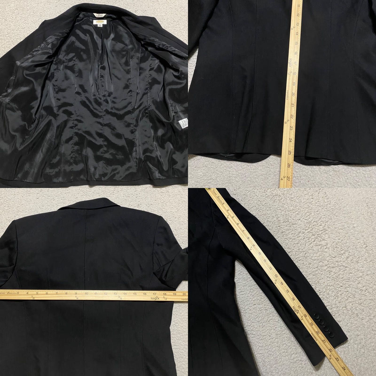 Talbots Talbots Blazer Womens 10P Petite Black Wool Lined Button-Up Office Classic Jacket Size L / US 10 / IT 46 - 8 Thumbnail