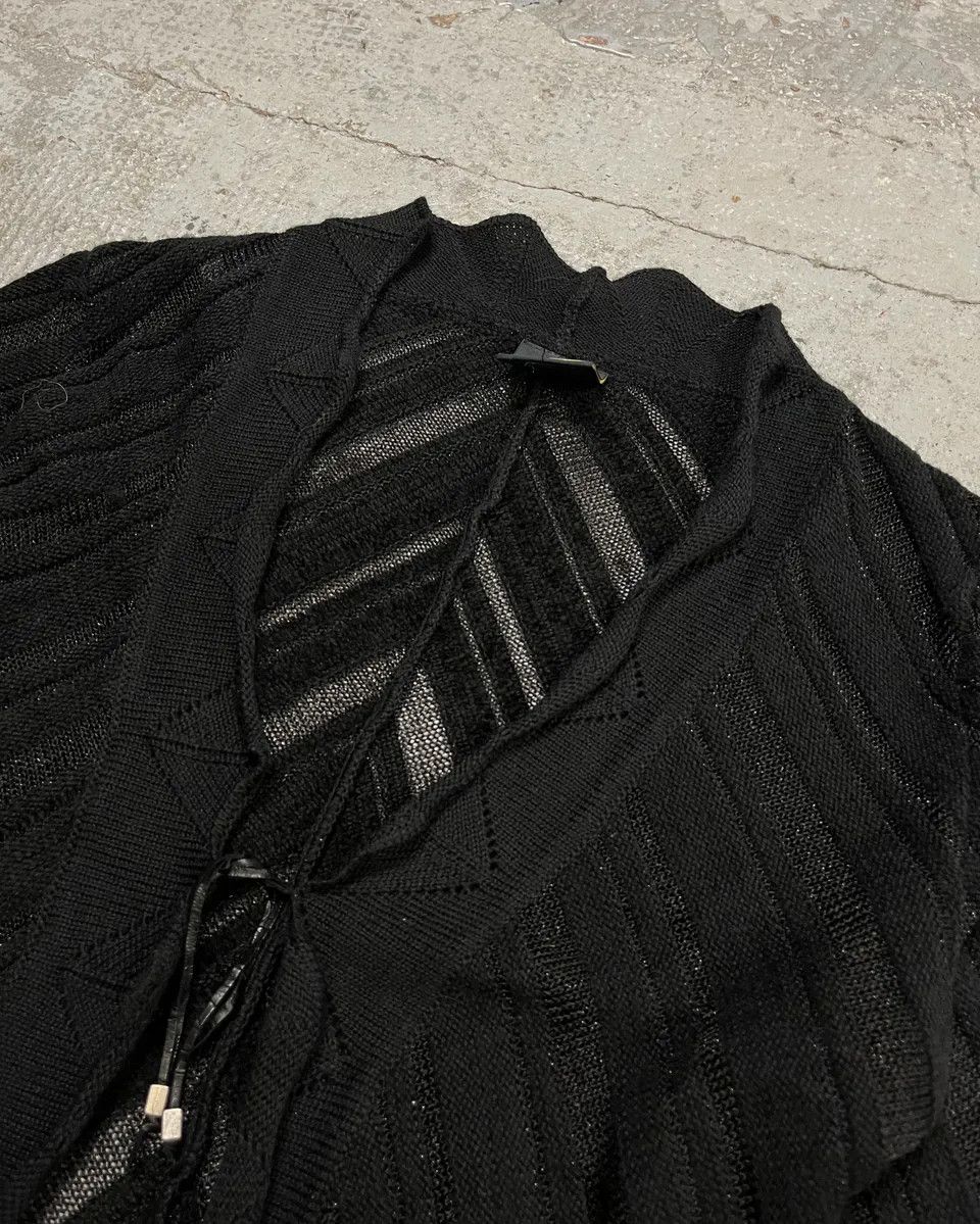 Roberto Cavalli 2000s Cavalli Black Knit Sheer Black Cardigan Size M / US 6-8 / IT 42-44 - 5 Thumbnail