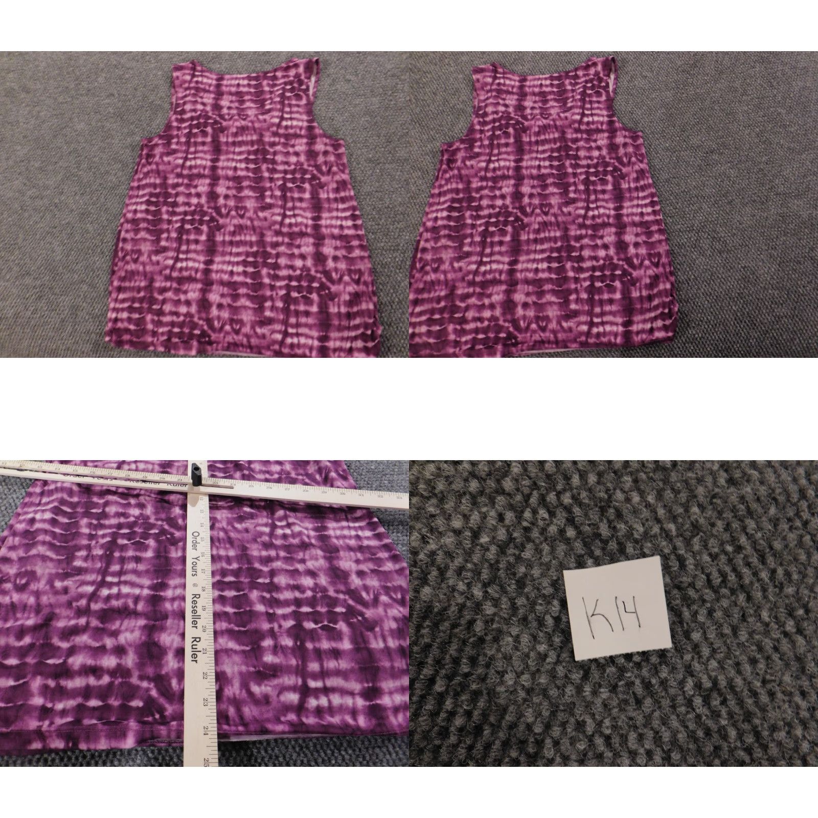 Vintage Daisy Fuentes Blouse Womens M Purple Geometric Sleeveless Collared Pullover Stretch Casual Shirt Size M / US 6-8 / IT 42-44 - 8 Thumbnail