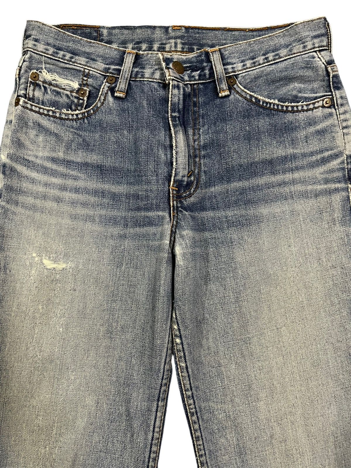 Levi's Vintage Japan 80s Levis Blue Wash Distressed Flare Jeans Size US 29 - 3 Thumbnail