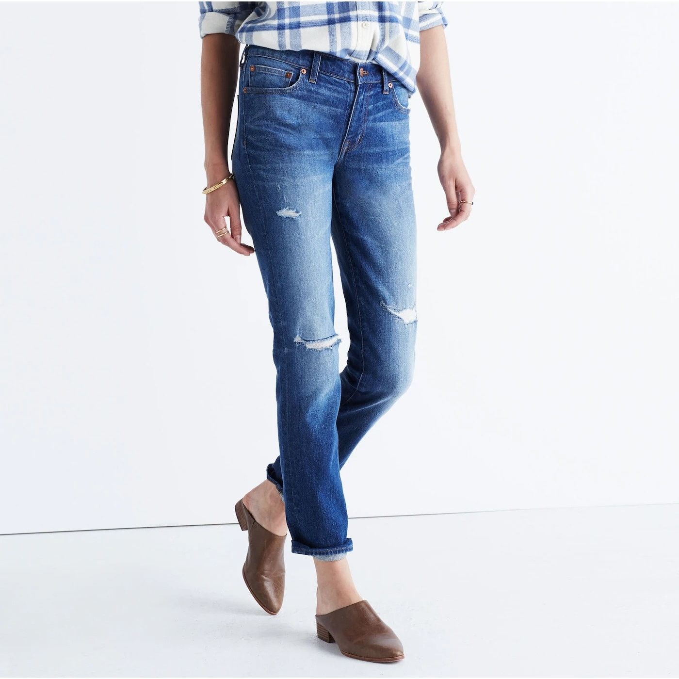Madewell MADEWELL Slim Boyjean Brinville Wash Ripped Womens 24 Size 24" / US 00 / IT 34 - 7 Thumbnail