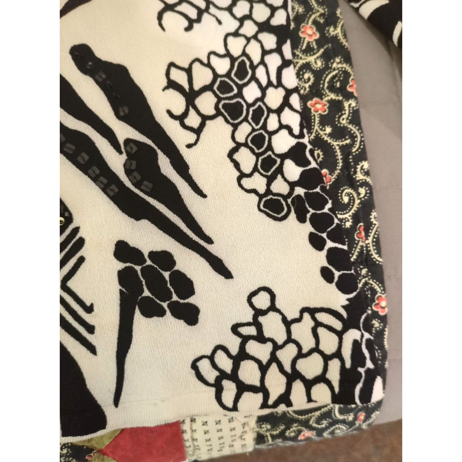 Vintage Alberto Makali Blouse M Women's Beaded 3/4 Sleeve Black Grunge Fairy Abstract Accessories Beaded Womens Size M / US 6-8 / IT 42-44 - 3 Thumbnail