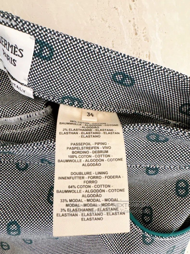 Hermes Hermes Grey-Green Pig Nose Button Skirt Size 42" / US 20 - 9 Thumbnail