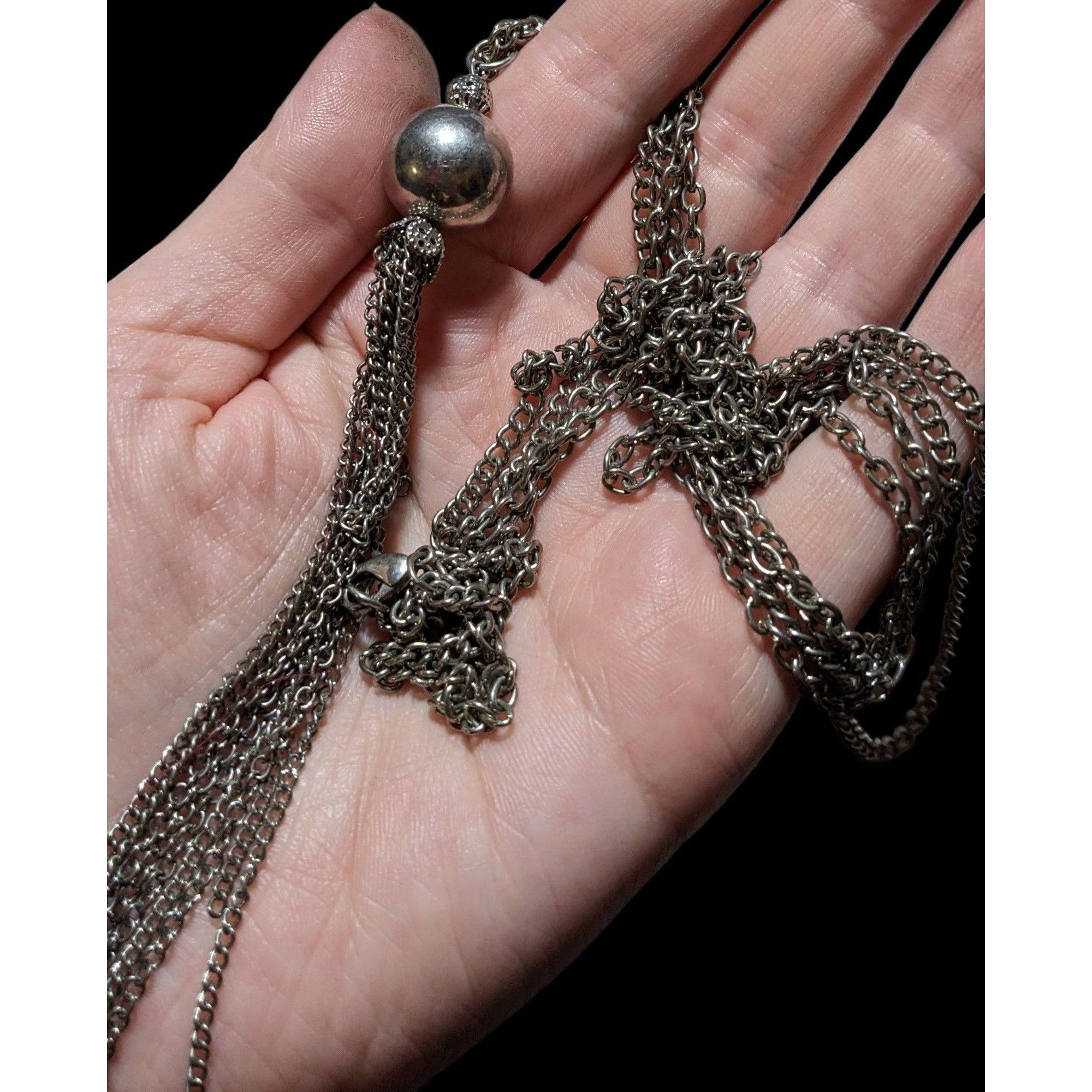 Other Silver Chain Tassel Necklace Size ONE SIZE - 4 Thumbnail