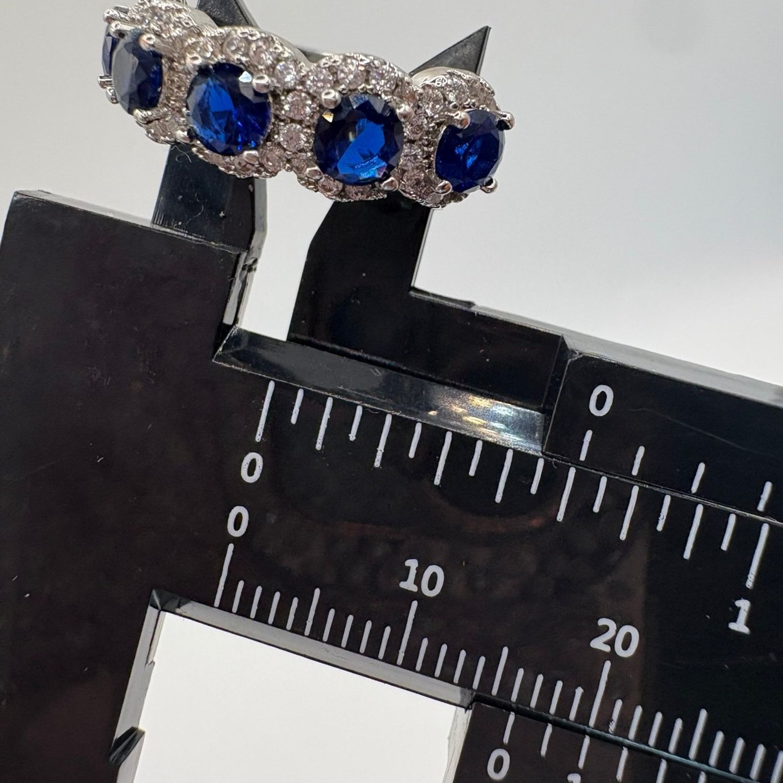 Other Five-Stone Blue CZ Halo Statement Ring - Size 7.25 Size ONE SIZE - 4 Thumbnail