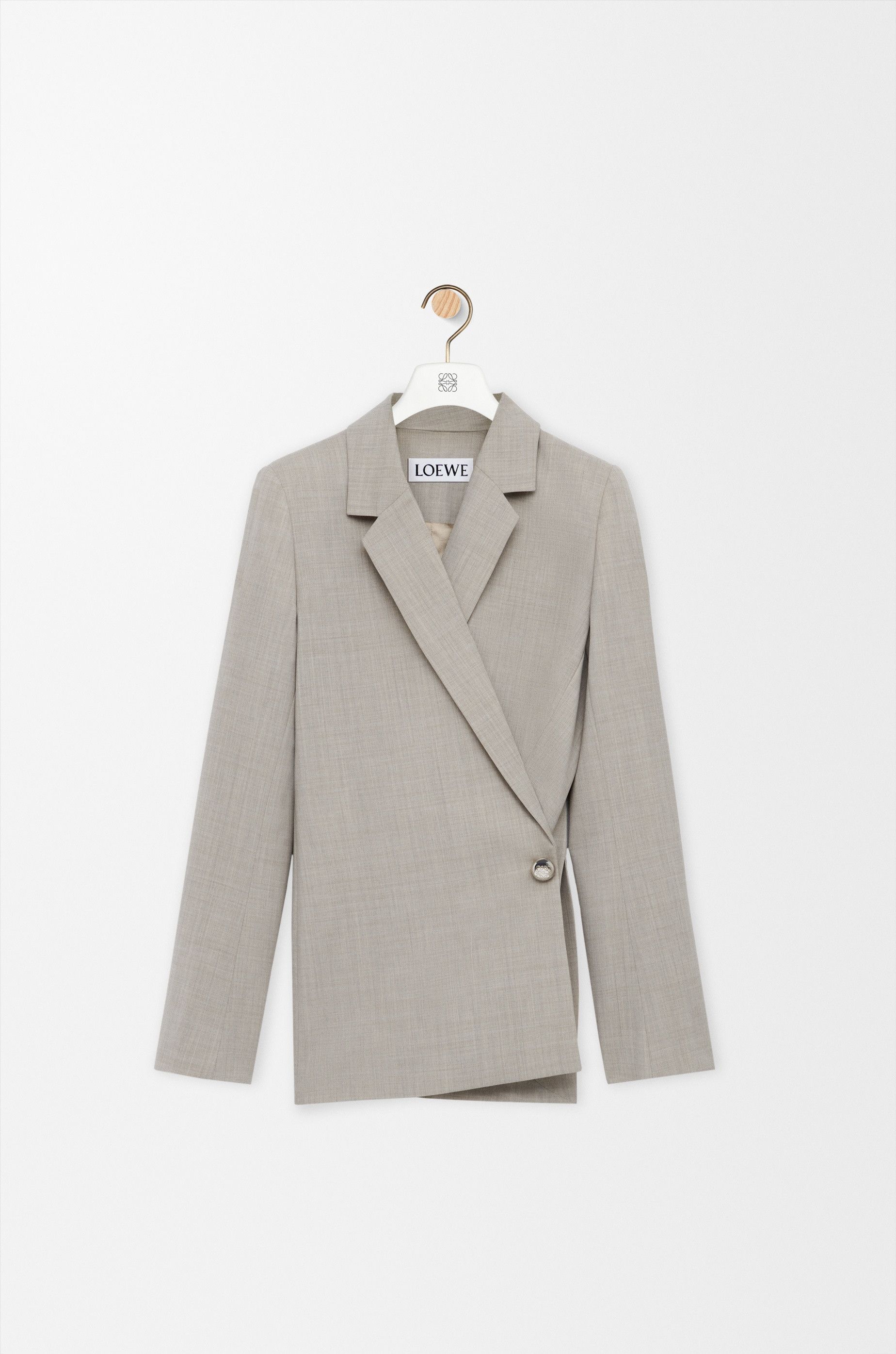 Loewe o1in1g0426 Tailored Jacket in Light Beige Melange Size L / US 10 / IT 46 - 1 Thumbnail