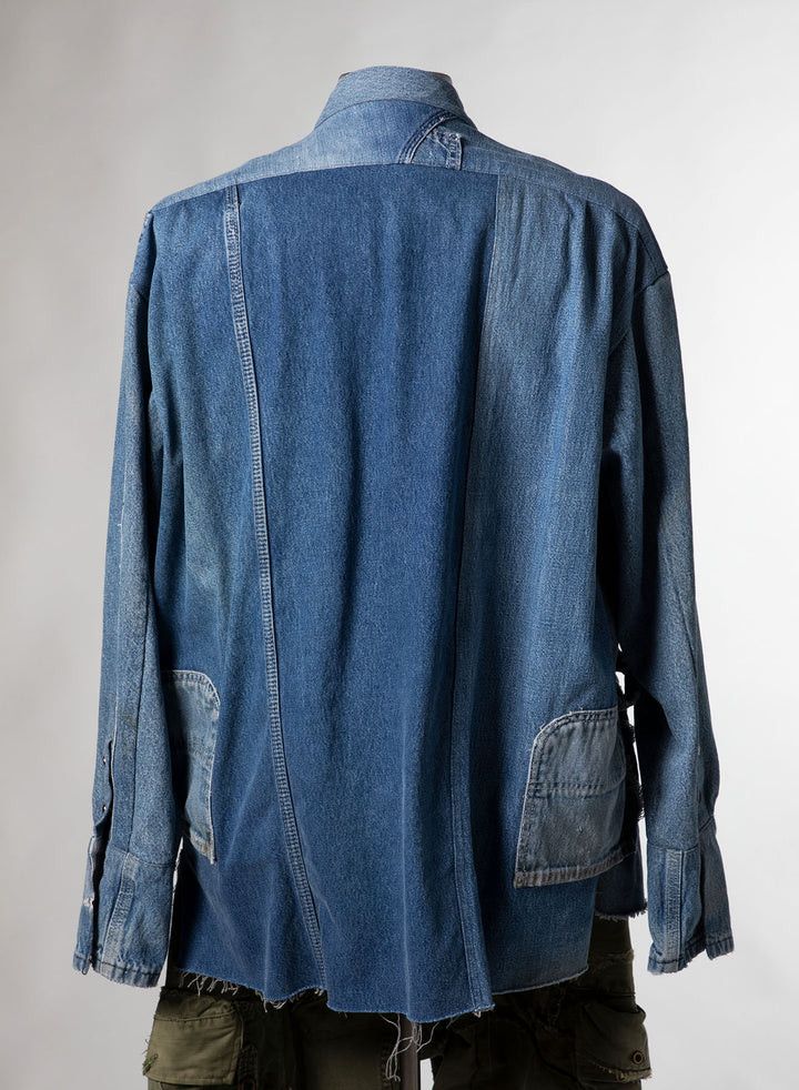 Greg Lauren $1495 Greg Lauren Mixed Vintage Denim Western Zip Studio Size US XL / EU 56 / 4 - 5 Thumbnail