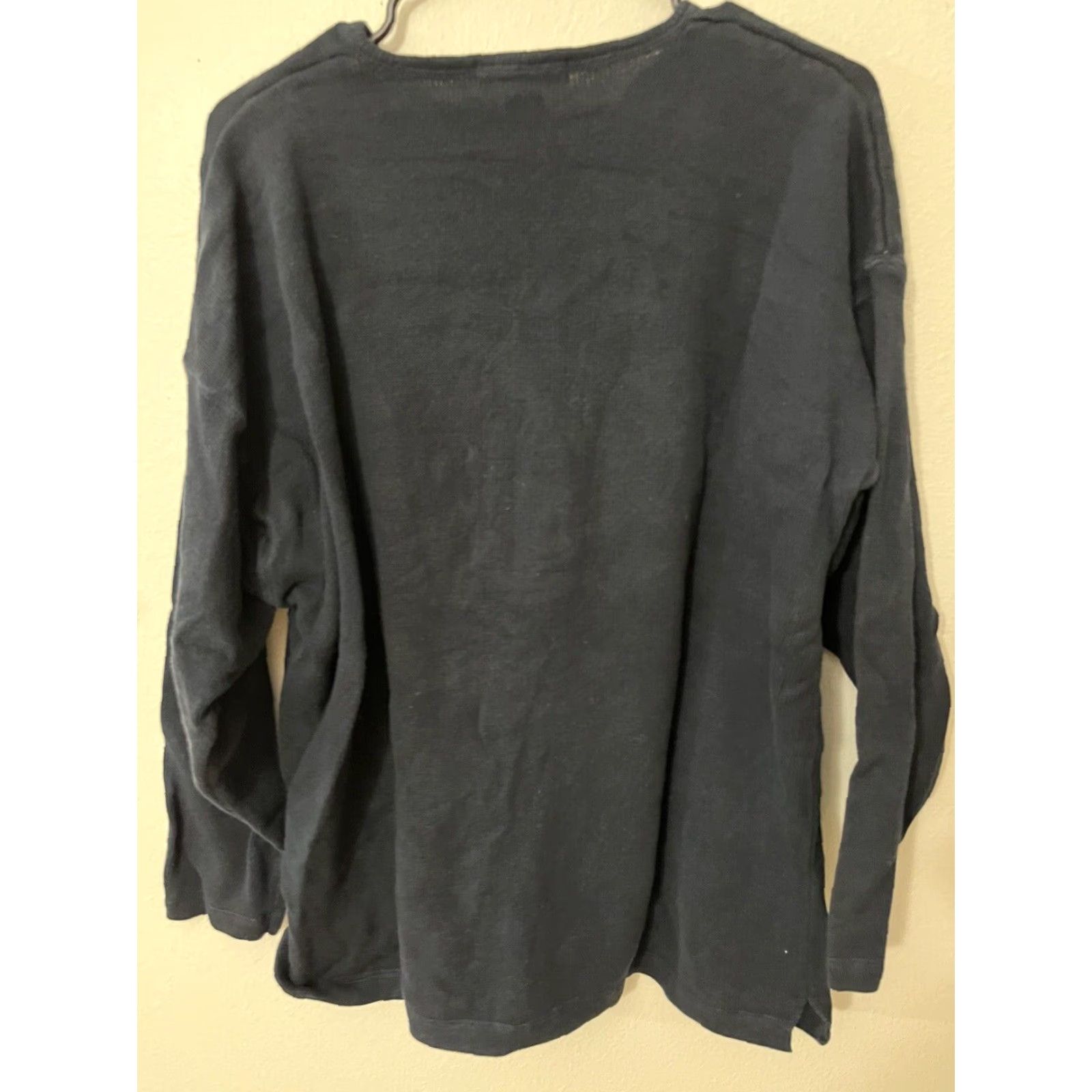 Eddie Bauer VINTAGE Eddie Bauer Sweater Heavyweight 2 Button Henley M Navy Blue Knit Womens Size M / US 6-8 / IT 42-44 - 2 Thumbnail