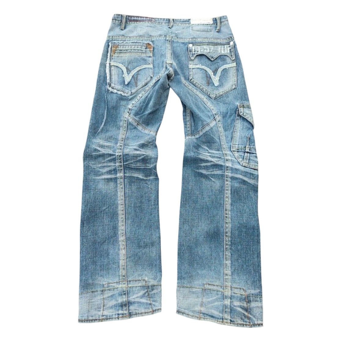 Le Grande Bleu (L.G.B.) Y2K Tough Jeansmith half pocket cargo jeans Size US 35 - 2 Thumbnail