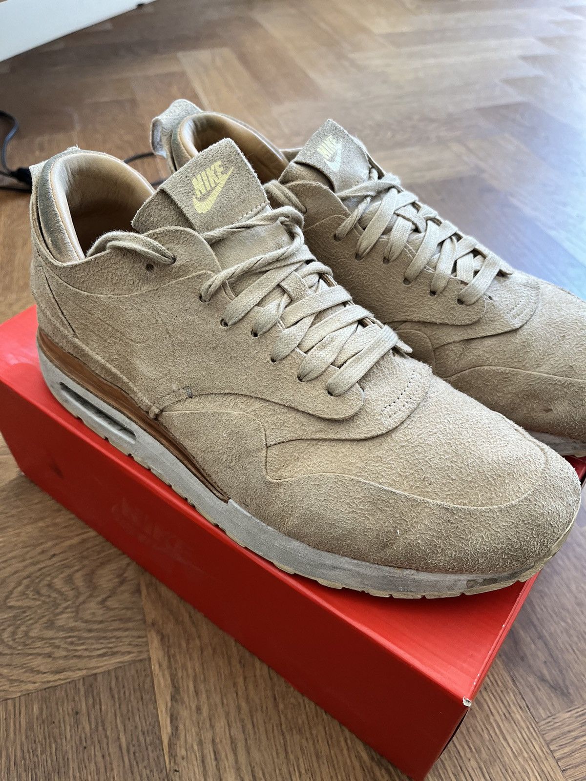 image of Nike Air Max 1 Royal Size Uk 9 / Us 10 Shoes in Beige, Men's