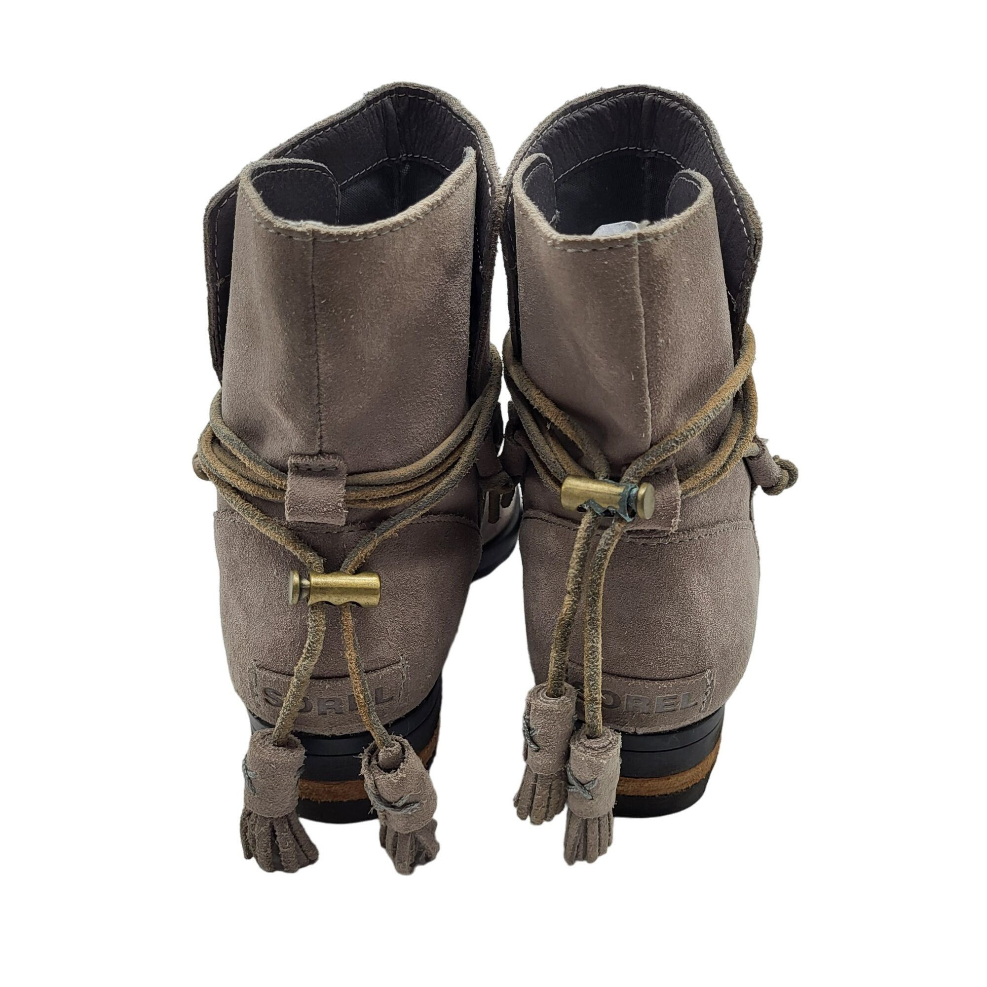 SOREL Sorel Farah Short Boot Tassel Accents Grey Suede Leather Wom Size US 8.5 / IT 38.5 - 2 Thumbnail