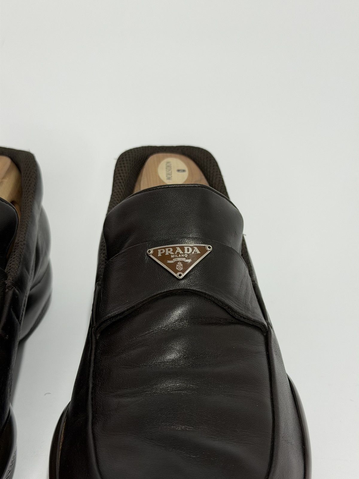 Prada Prada Sport Brown Leather Slip On Loafers Size 8.5 US Size US 8.5 / EU 41-42 - 4 Thumbnail