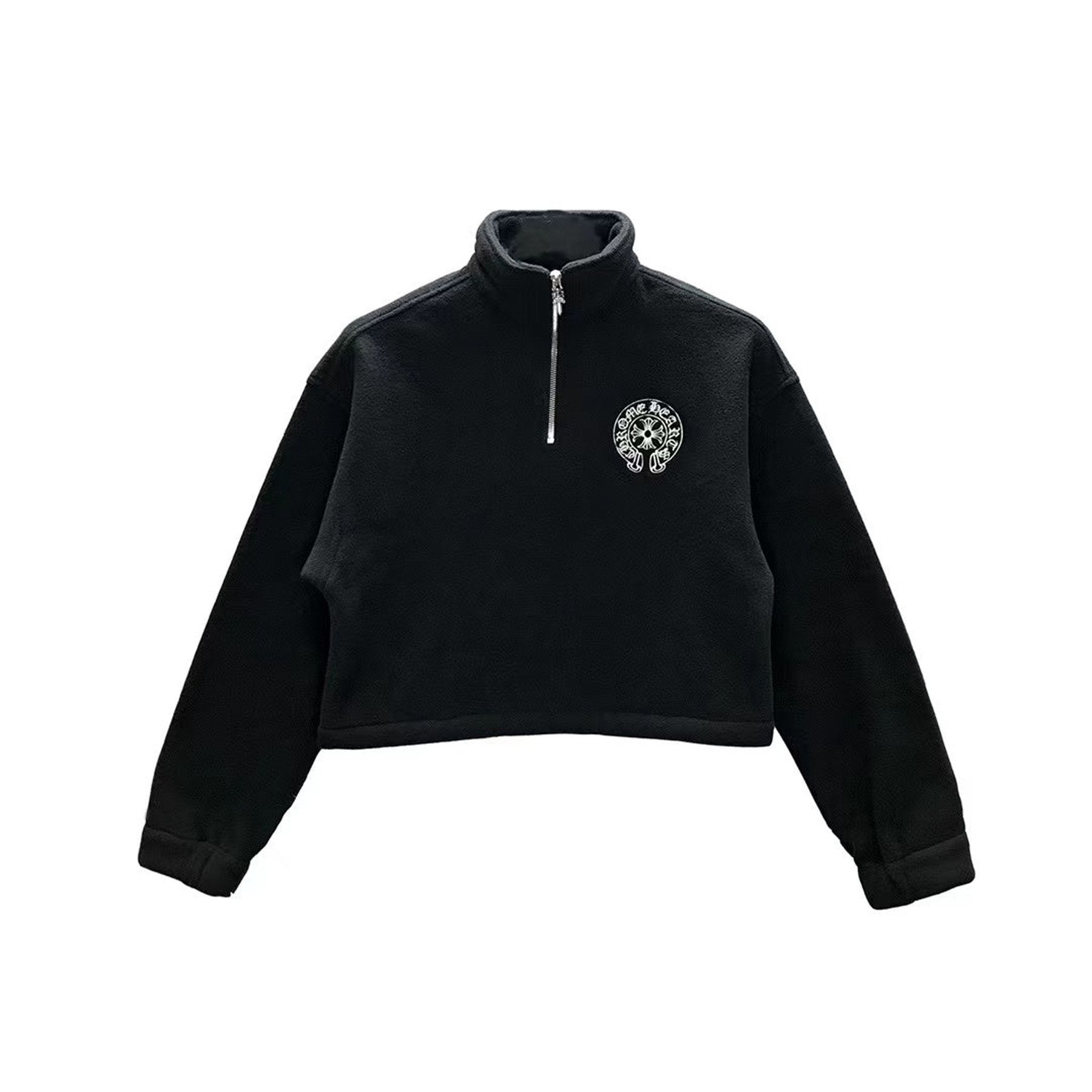 Chrome Hearts Chrome Hearts Fleece Horseshoe Half Zip Cropped Sweatshirt Size M / US 6-8 / IT 42-44 - 1 Thumbnail