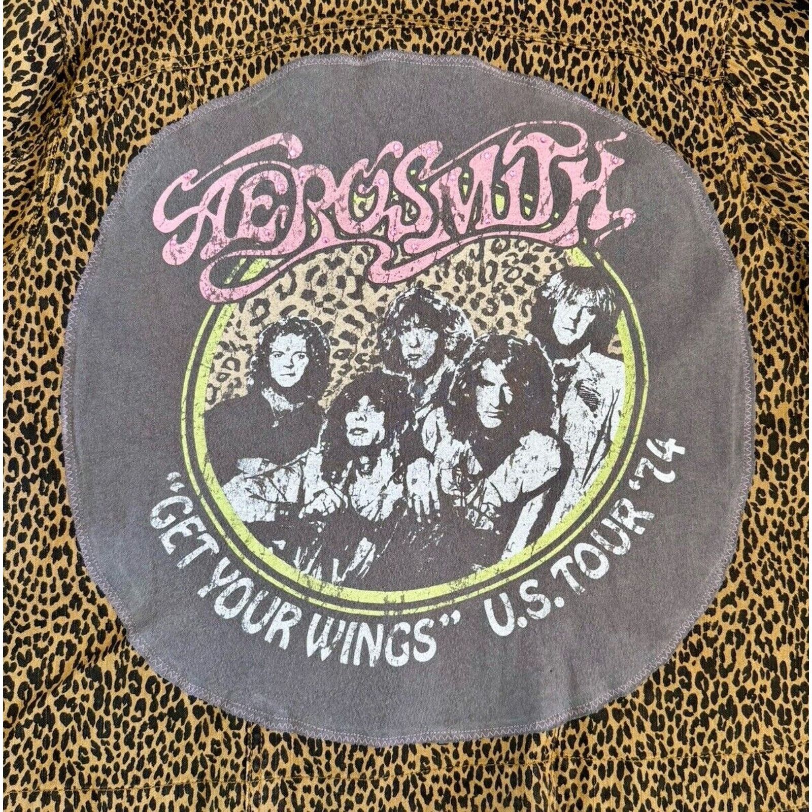 Other AEROSMITH Leopard Rhinestone Upcycled Retro Vintage Jacket Size XL / US 12-14 / IT 48-50 - 11 Thumbnail