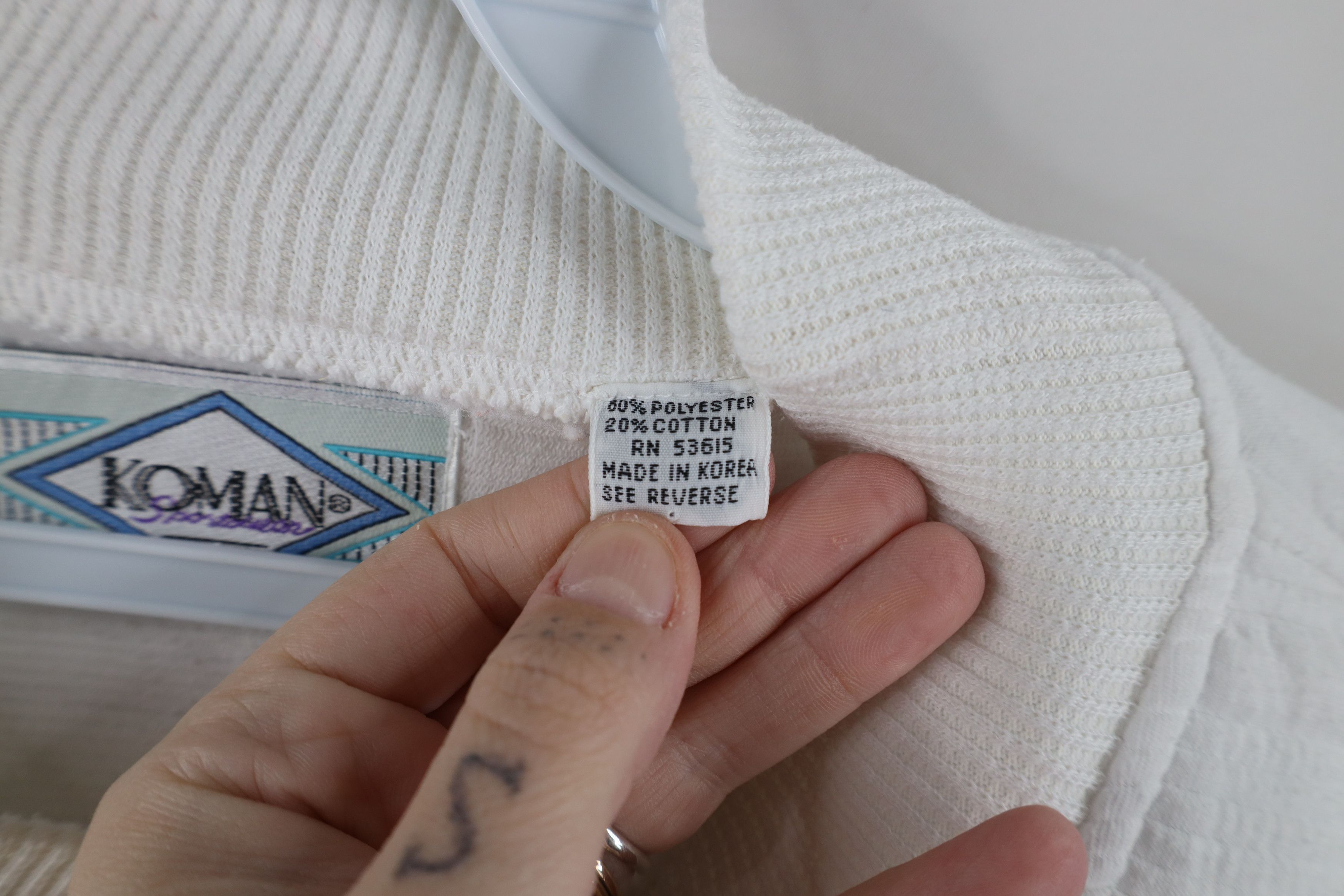 Vintage Vintage 90s Streetwear Ribbed Mock Neck Sweatshirt White Size US XL / EU 56 / 4 - 8 Thumbnail