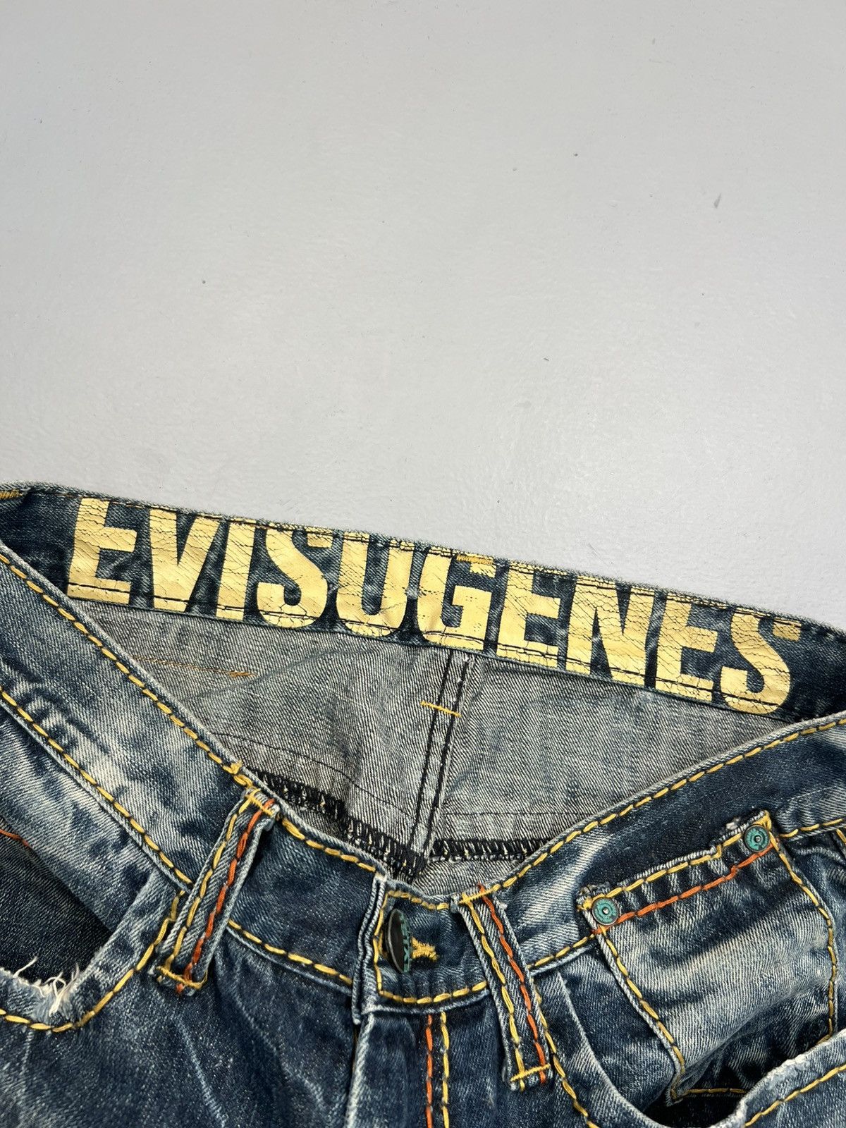 Vintage Vintage Evisu genes inspired spell out embroidered denim Size US 32 / EU 48 - 5 Thumbnail