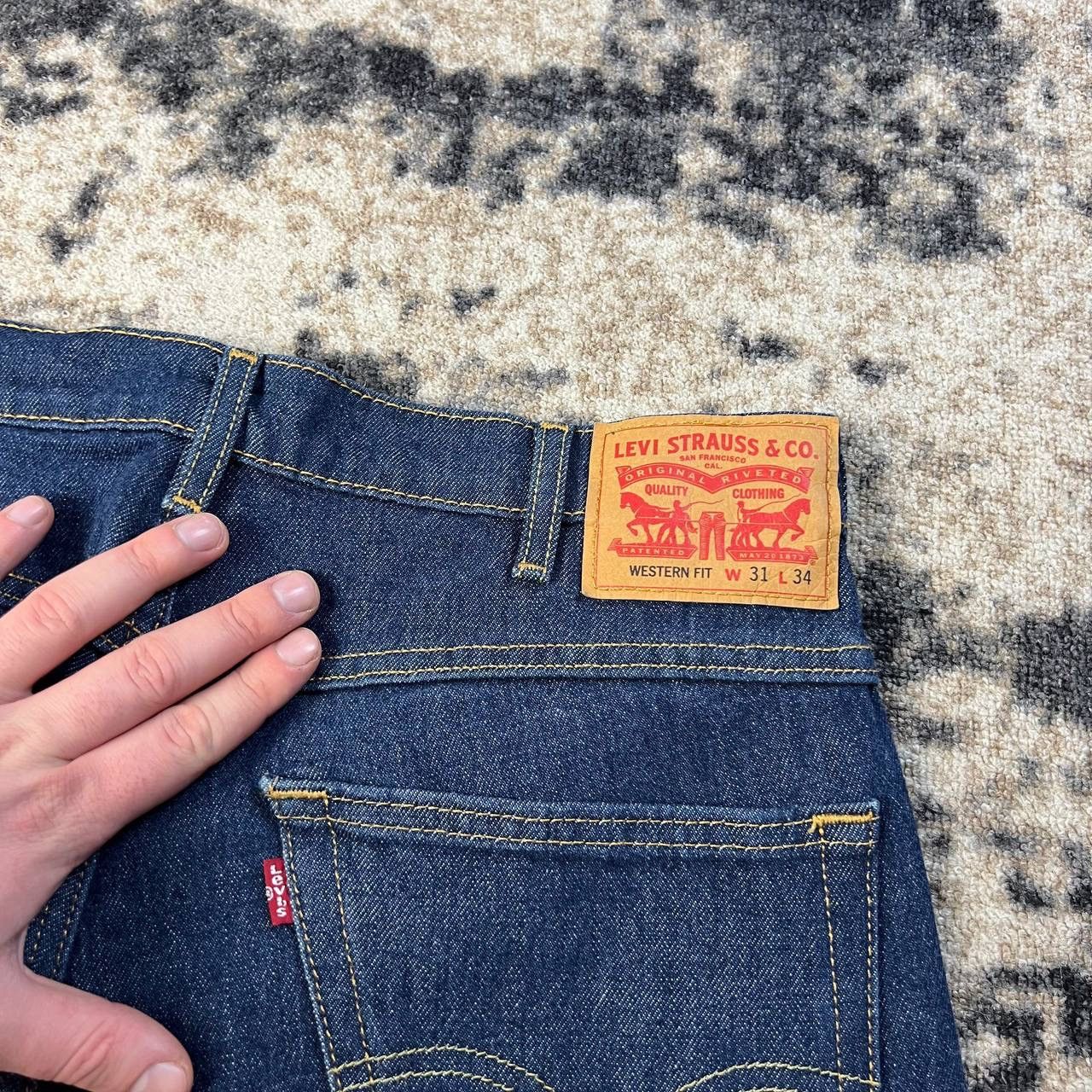 Levi's Levis Western Fit Rare Deep Blue Denim Jeans Size US 31 - 5 Thumbnail