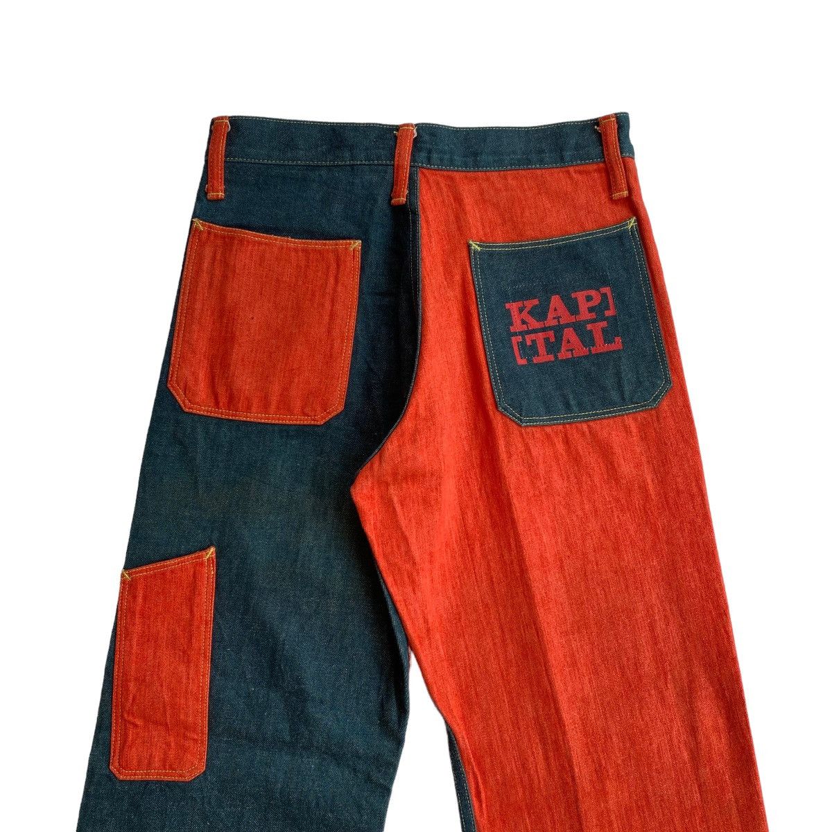Kapital Kapital P.R.C Flared Twotone Denim Pants Size US 28 / EU 44 - 3 Thumbnail