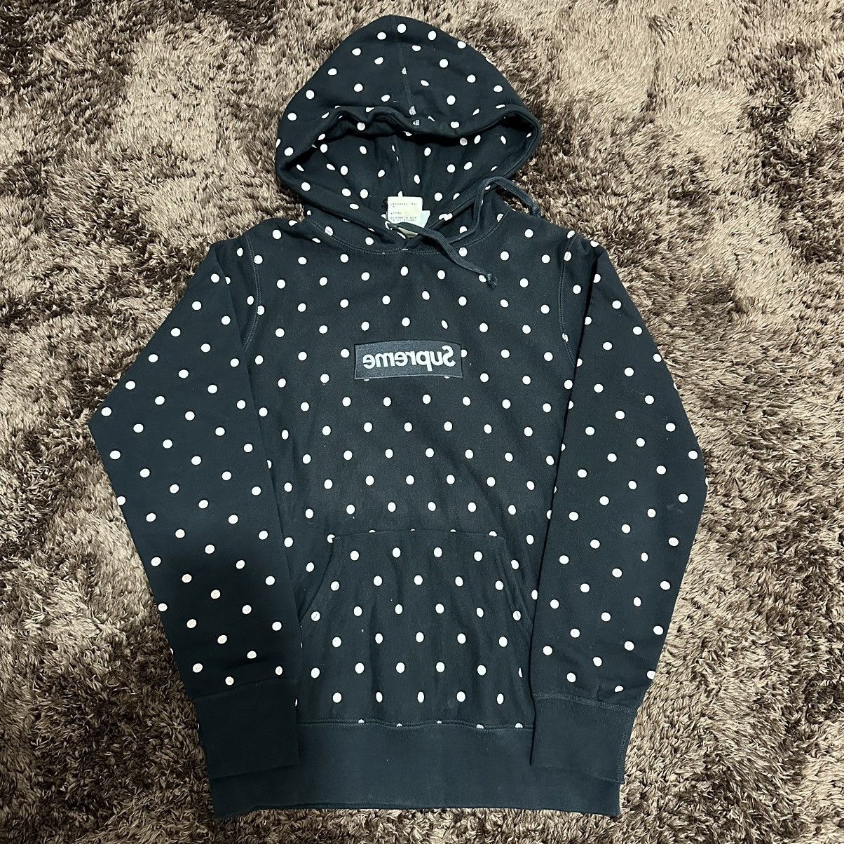image of Comme Des Garcons x Supreme Ss12 Comme Des Gracons Cdg Polka Dot Hoodie in Black, Men's (Size Small