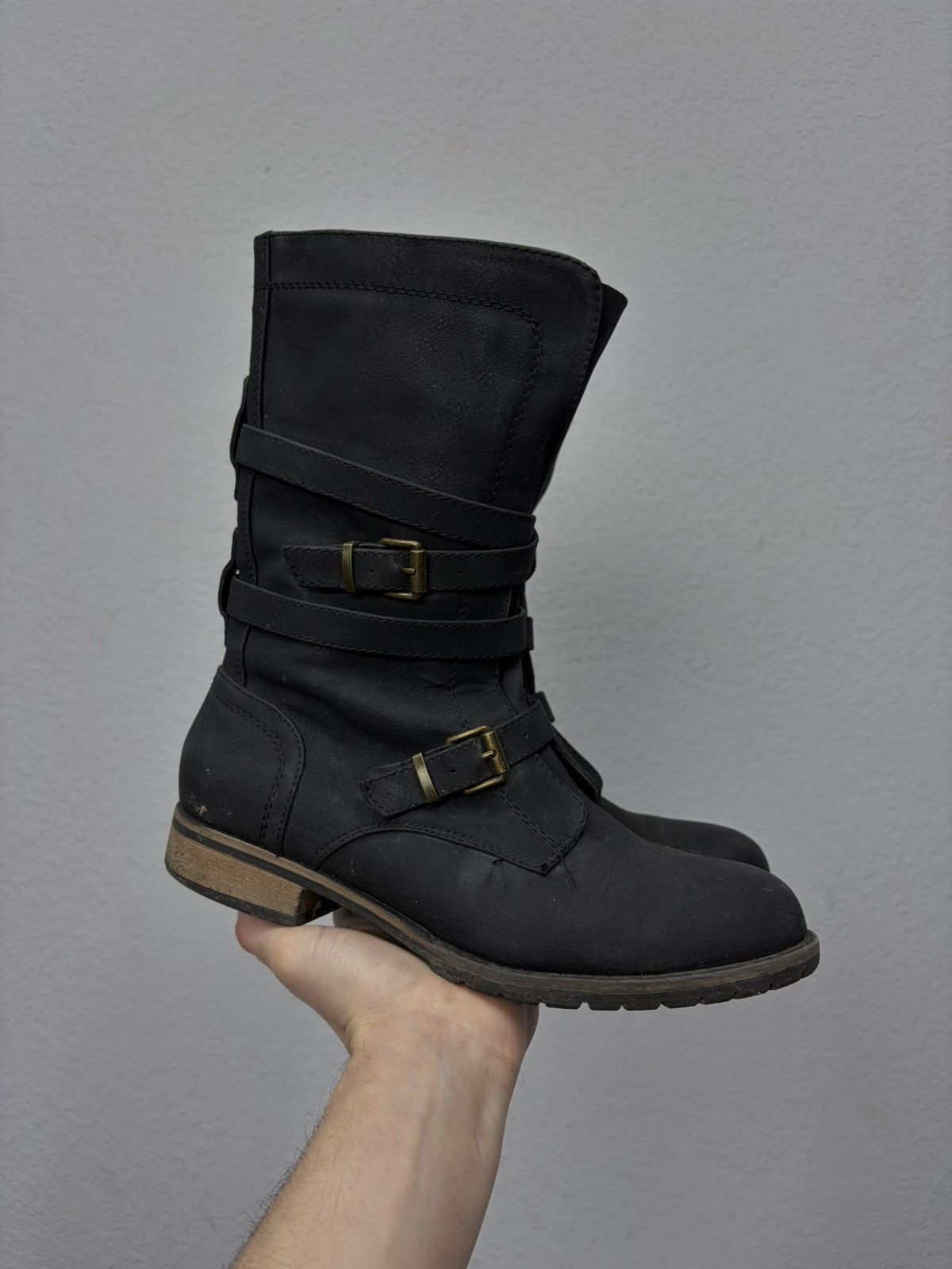 If Six Was Nine Vintage Italian AS 98 Rick Owens Style Leather Biker Boots Size US 8 / EU 41 - 3 Thumbnail