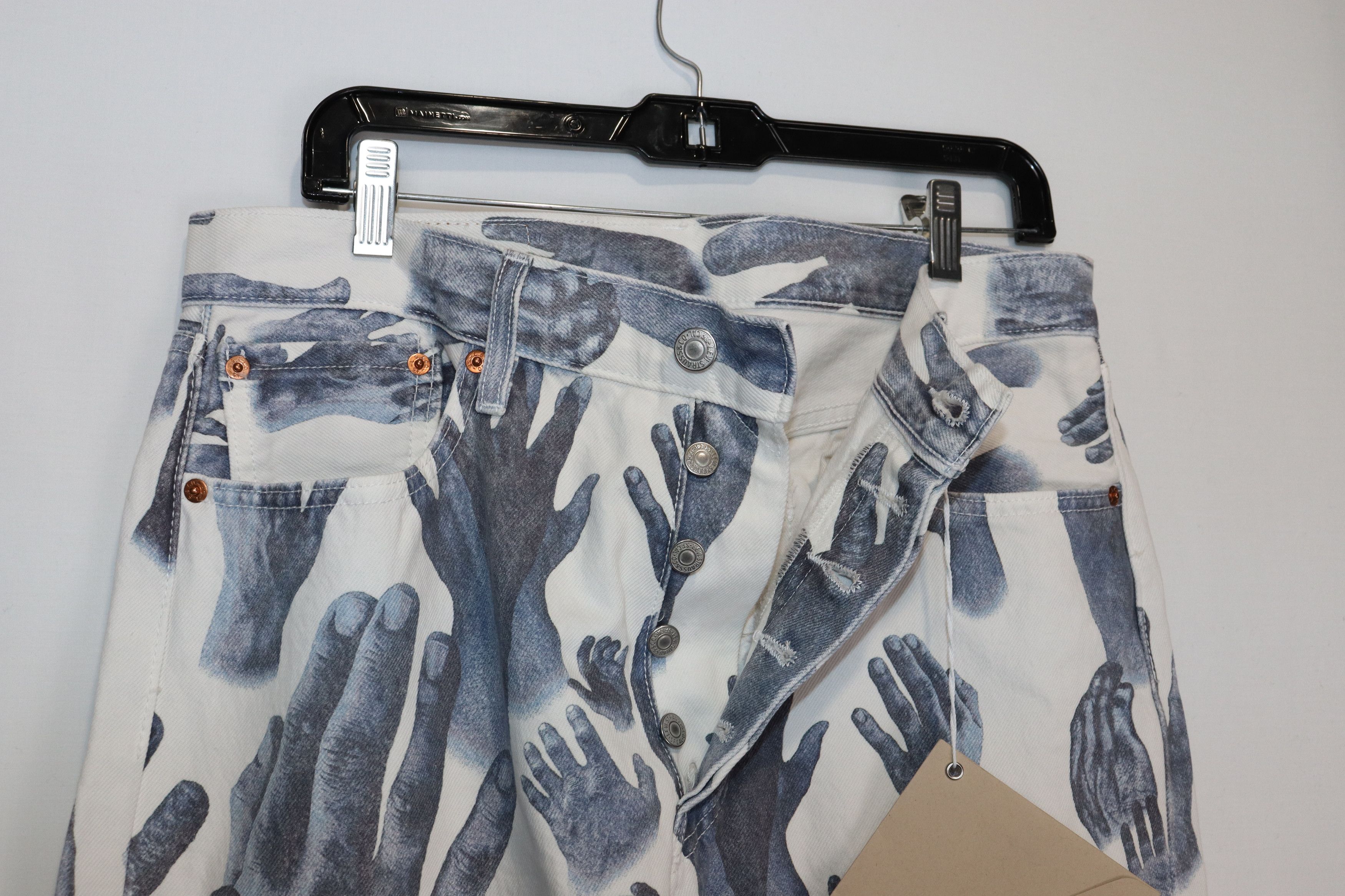DENIM TEARS × Levi's o1rshd10124 “Indigo Hands” Denim Tears Jeans in White/Grey Size US 34 / EU 50 - 11 Thumbnail