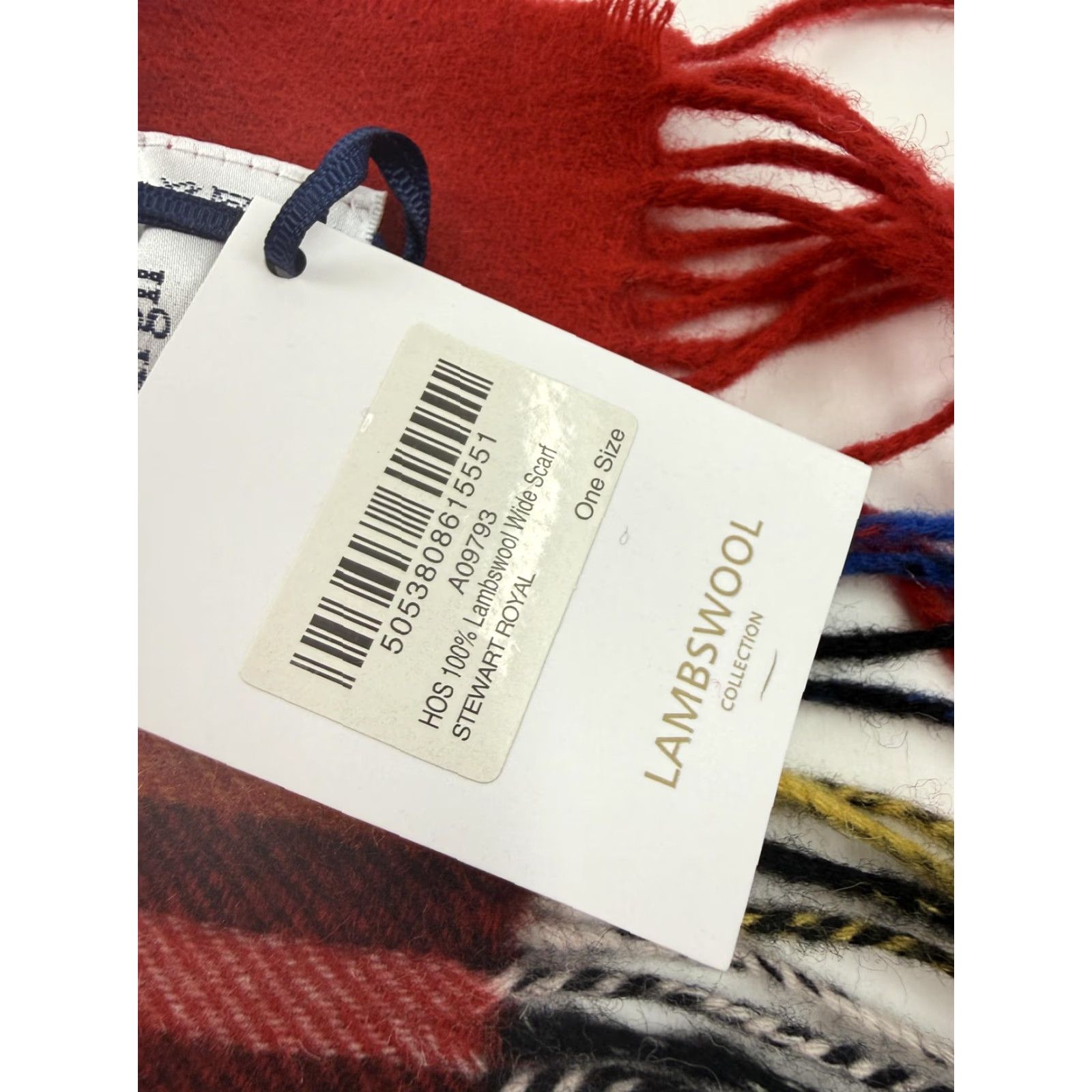 Vintage Edinburgh Scarf Mens One Size Red Stewart Royal Plaid Lambswool Fringe Winter Size ONE SIZE - 3 Thumbnail