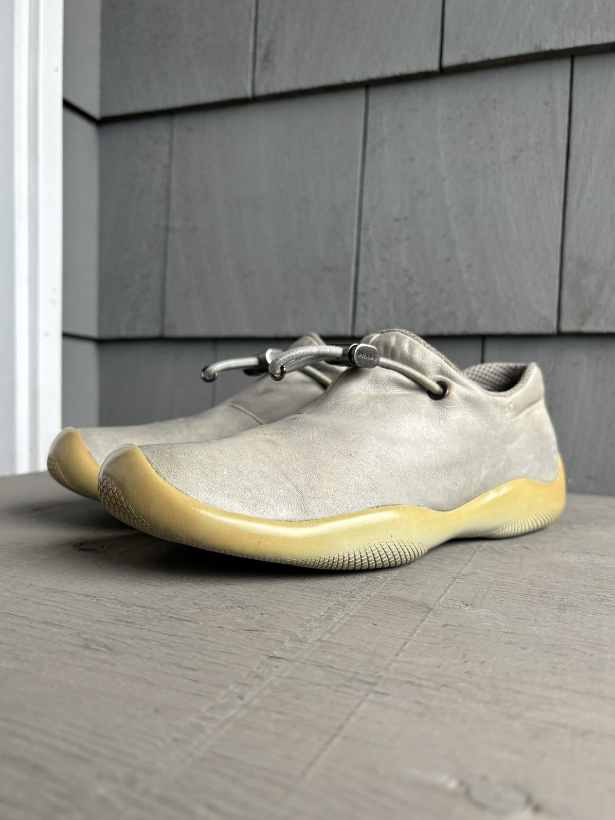 Prada × Vintage 2000s Prada Linea Rossa Slip On Sneakers Womens Y2K Mules Size US 7 / IT 37 - 4 Thumbnail