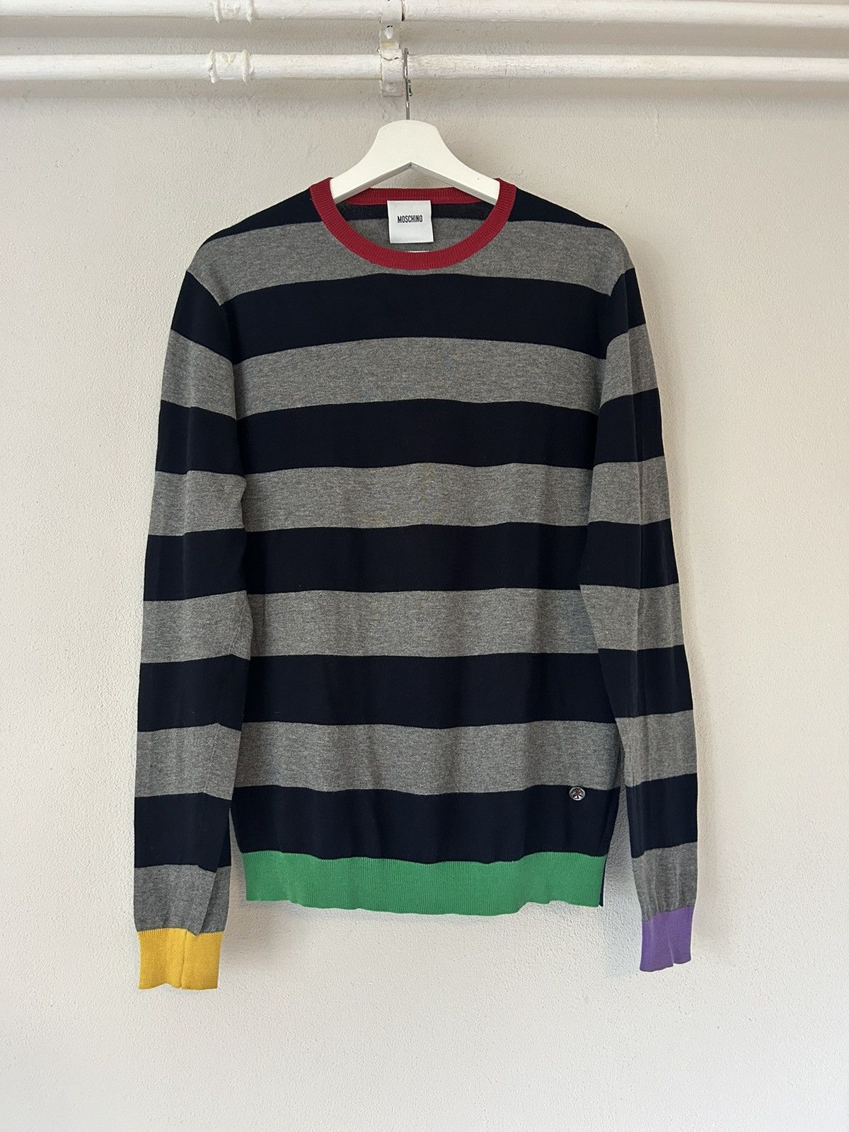 Moschino Colorblock Striped Crewneck Size US M / EU 48-50 / 2 - 1 Thumbnail
