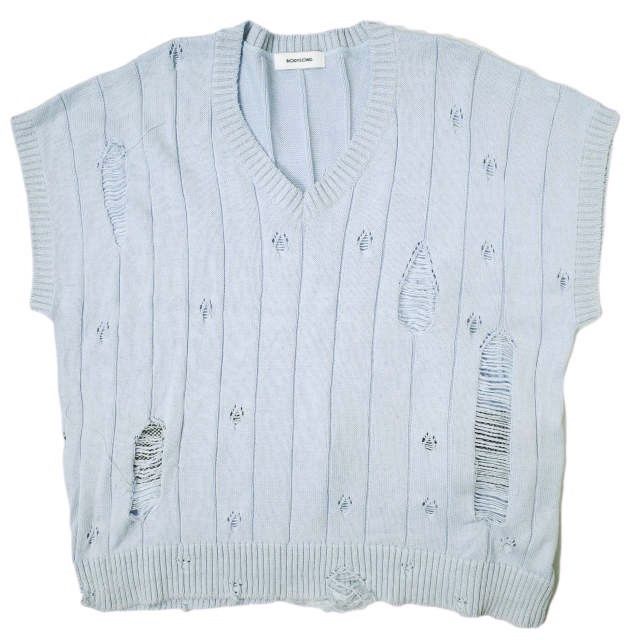 Other Other BODYSONG. BUBBLEGUM DAMAGE V Cotton Knit Vest Cotton Tops BS231301 DUTY FREE for USA Size ONE SIZE - 1 Thumbnail