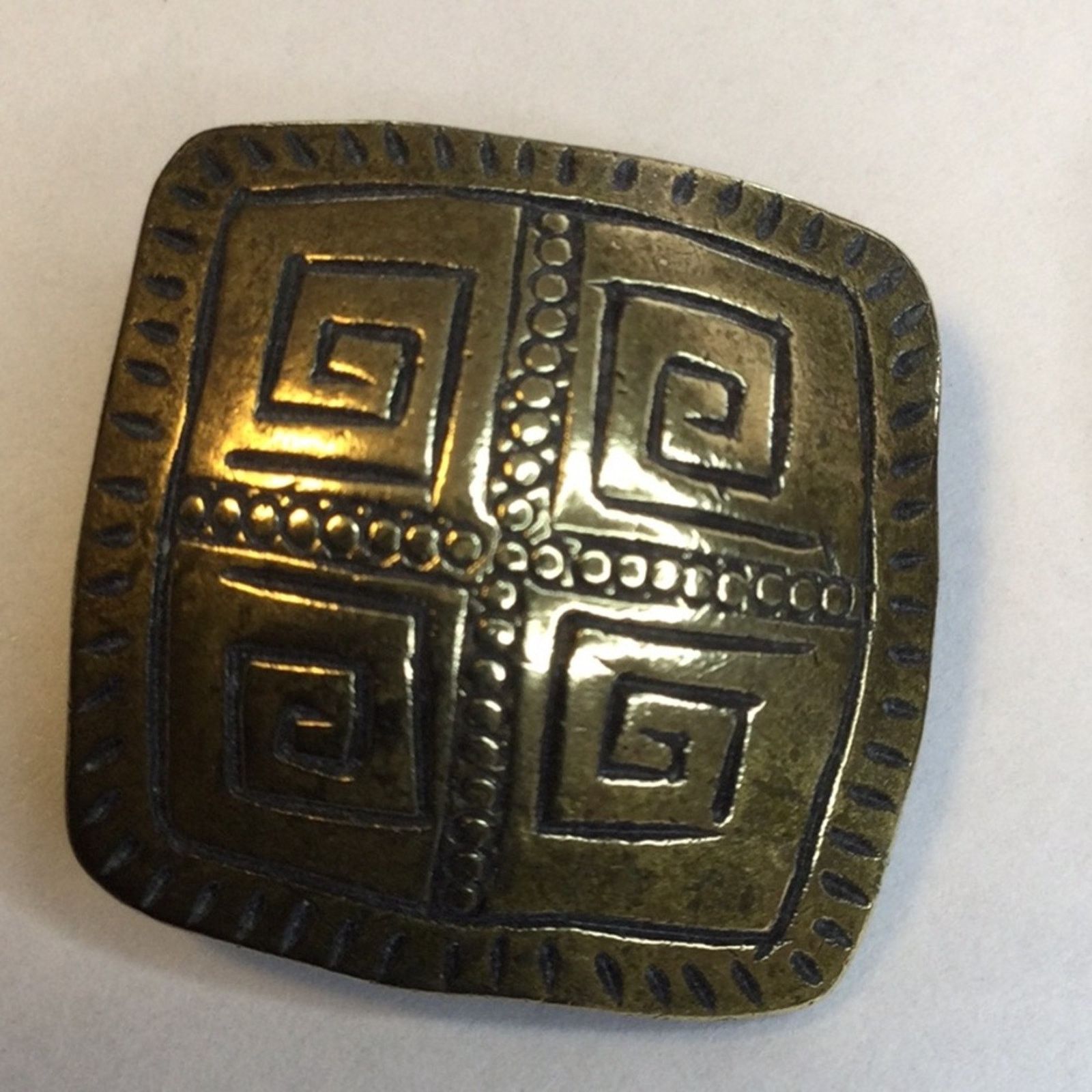 Other Vintage Modernist Bronze Tribal Aztec Design ClipOn Earrings Size ONE SIZE - 13 Thumbnail