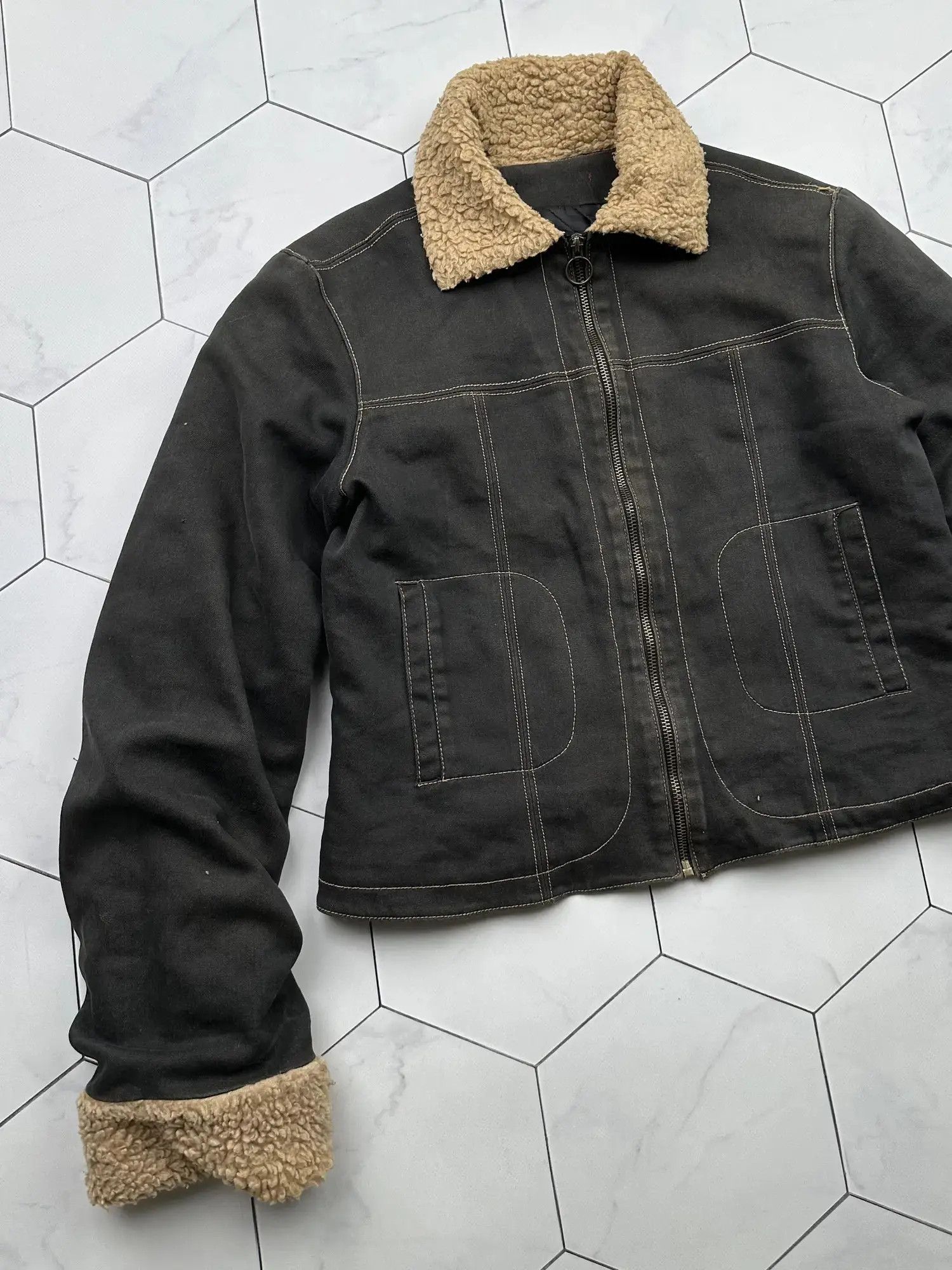 Vintage Vintage Faux Sheepskin Cropped Jacket (B396)E2D15 Size M / US 6-8 / IT 42-44 - 2 Thumbnail